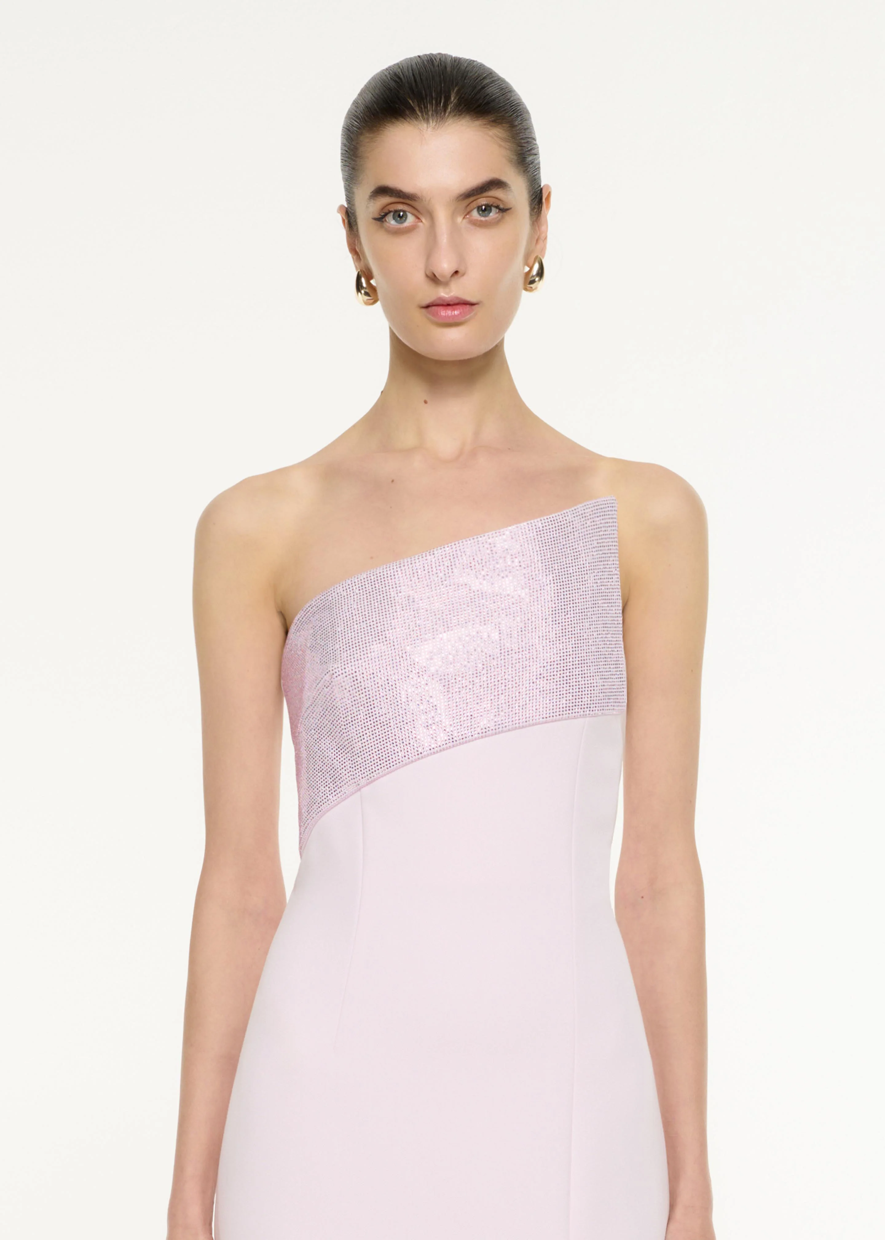 Asymmetric Diamante Panel Gown - Image 4