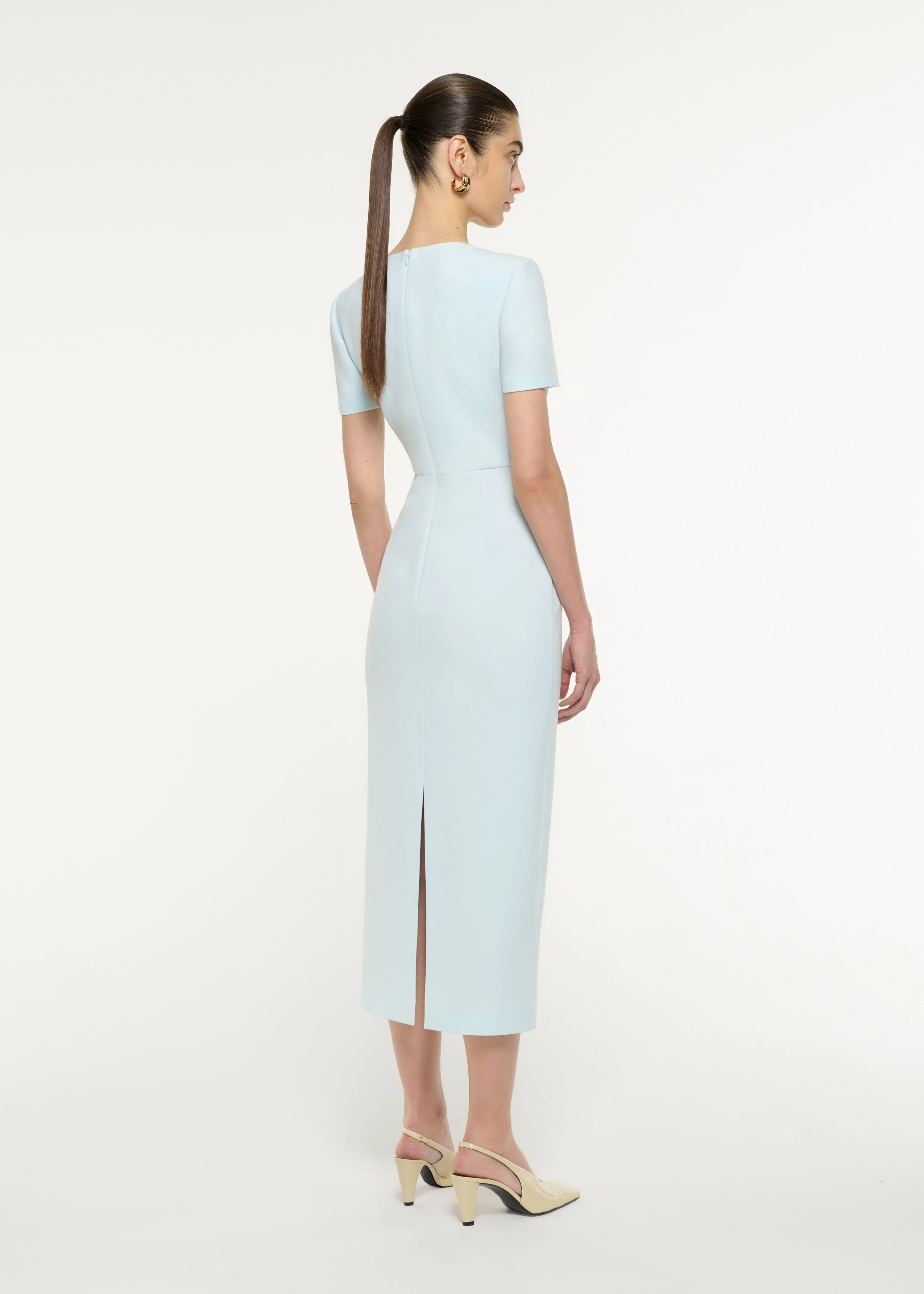 Asymmetric Drape Midi Dress - Image 3