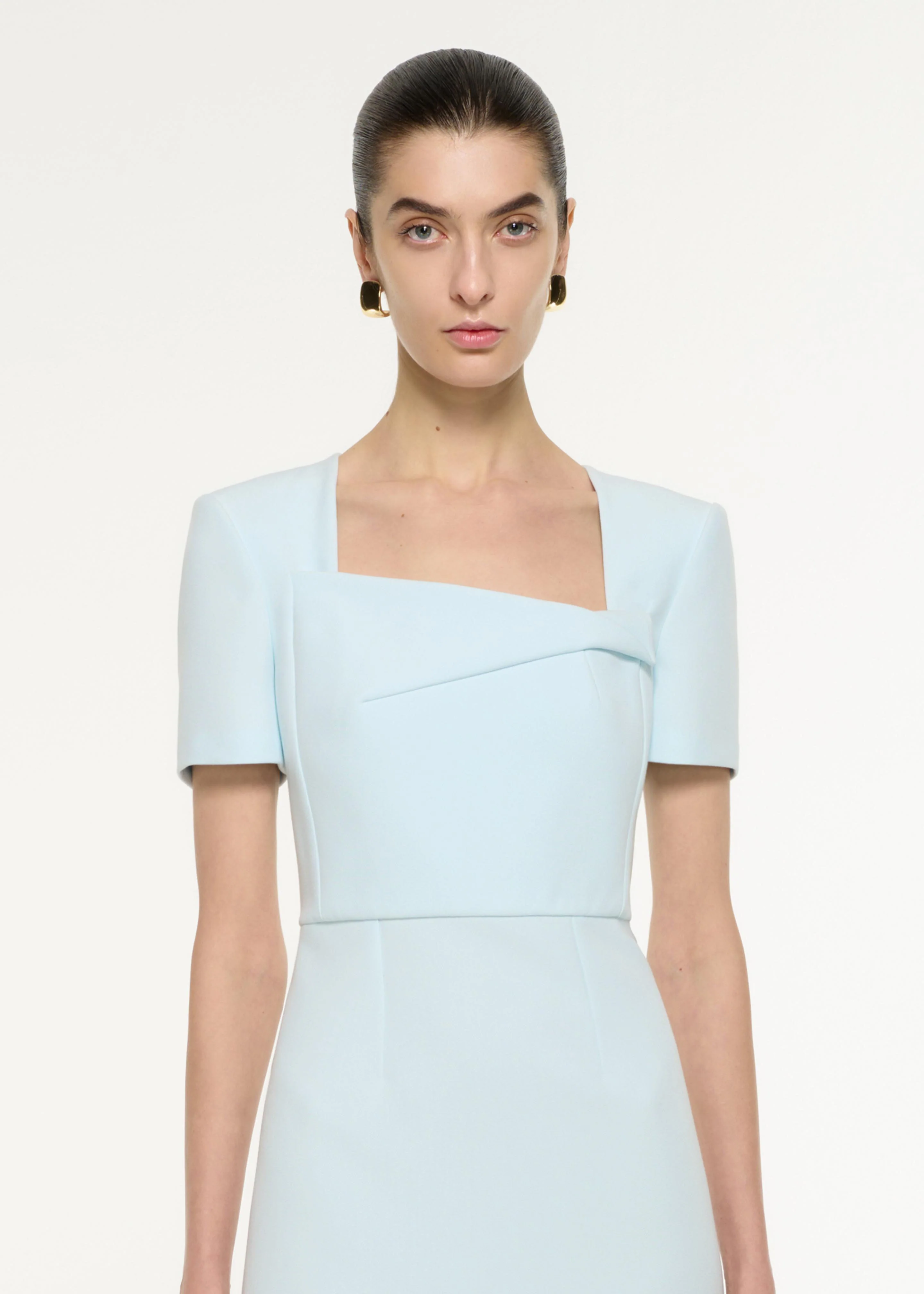 Asymmetric Drape Midi Dress - Image 4
