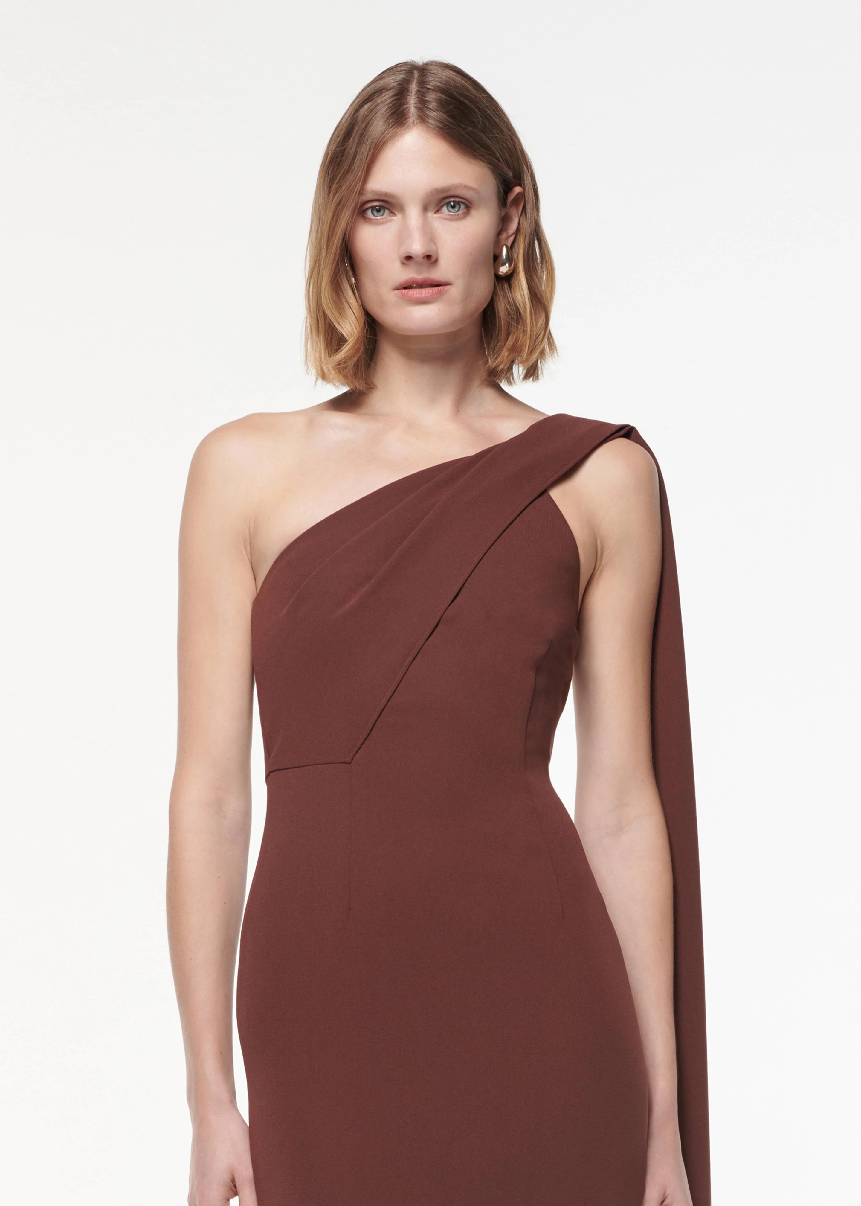Asymmetric Heavy Cady Midi Dress - Image 4