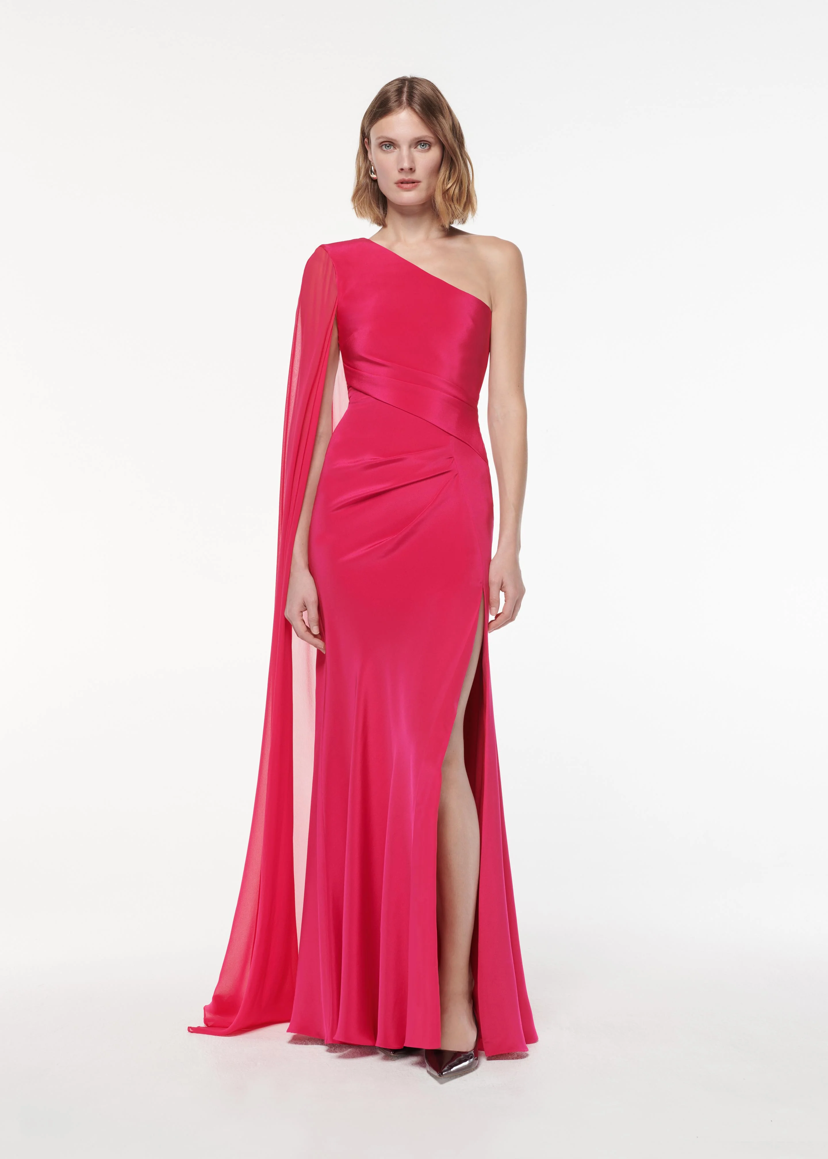 Asymmetric Silk Gown