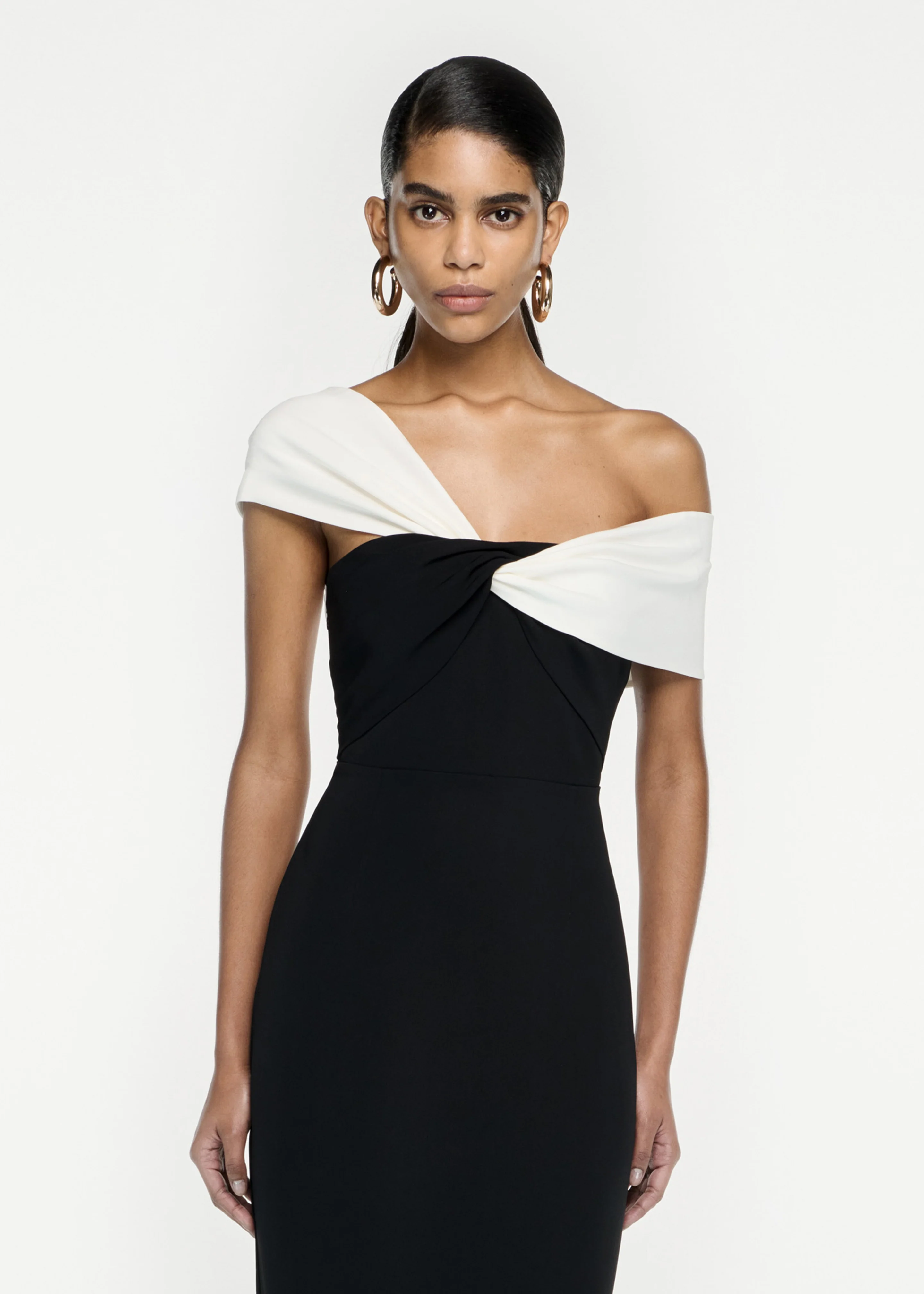 Asymmetric Stretch Cady Maxi Dress - Image 4