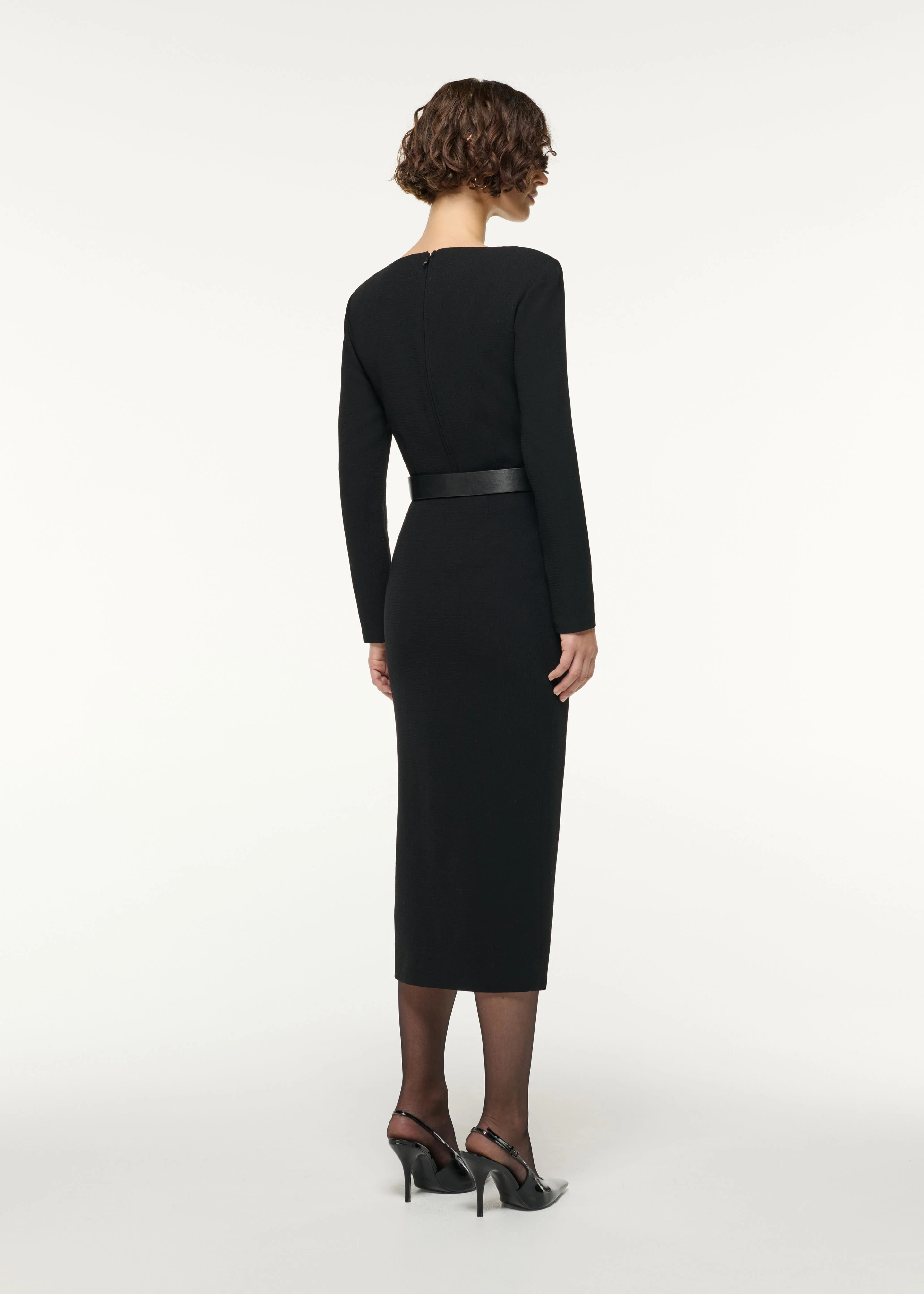 Asymmetrical Draped Neck Wool Top - Image 3