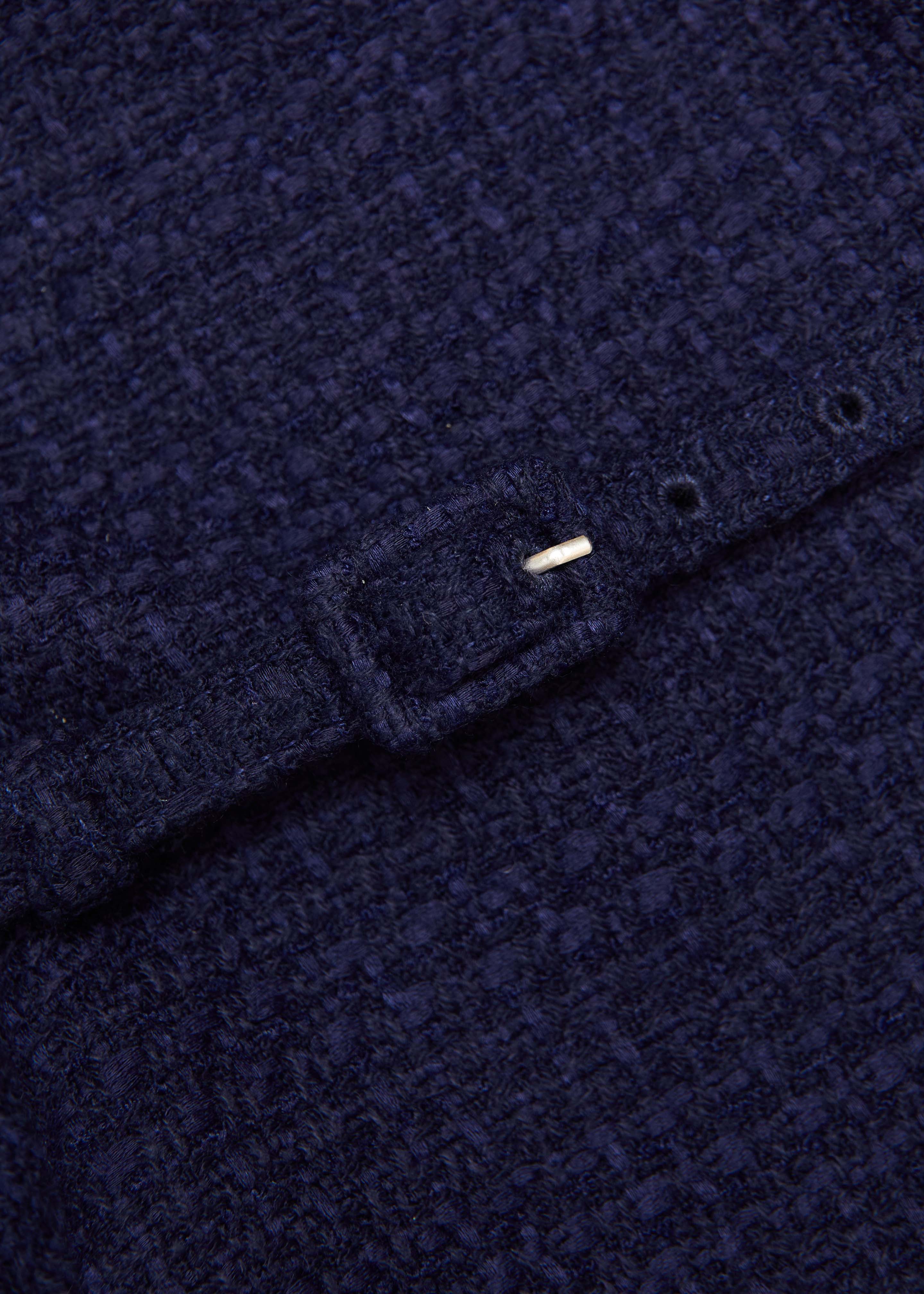 Asymmetrical Twist Peplum Boucle Top - Image 5