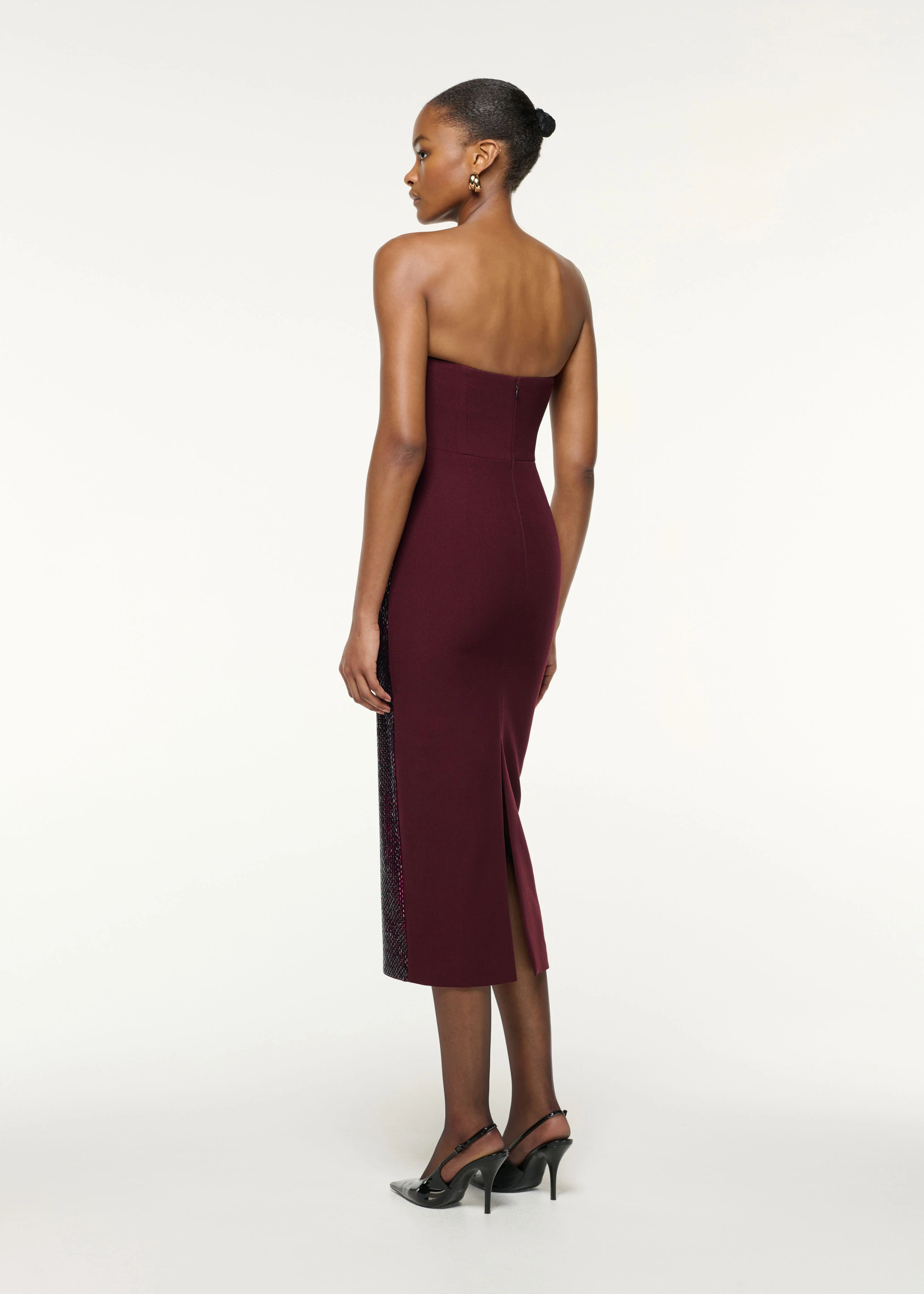 Asymmetrical Fold Diamante Cocktail Dress - Image 3