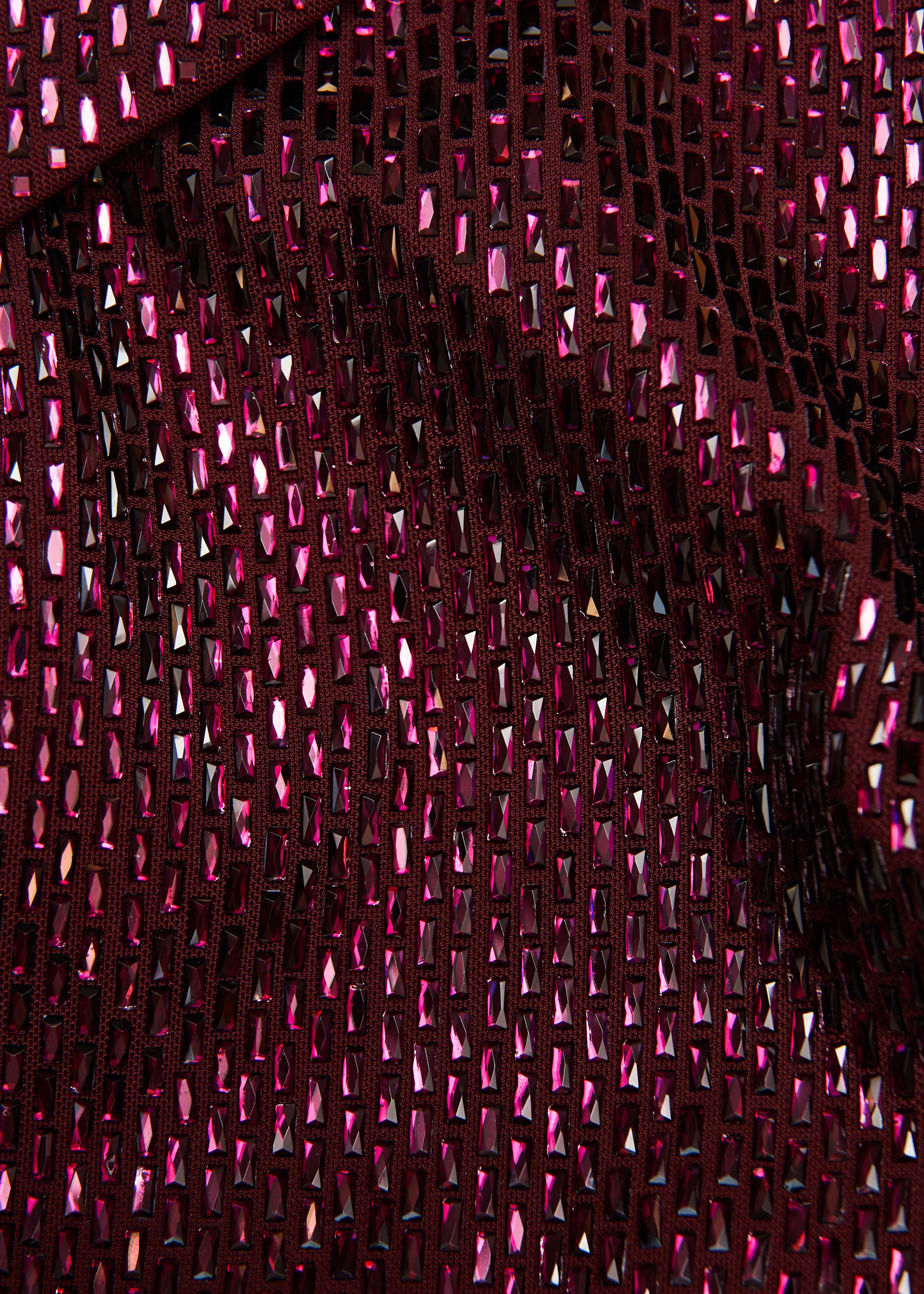 Asymmetrical Fold Diamante Cocktail Dress - Image 5