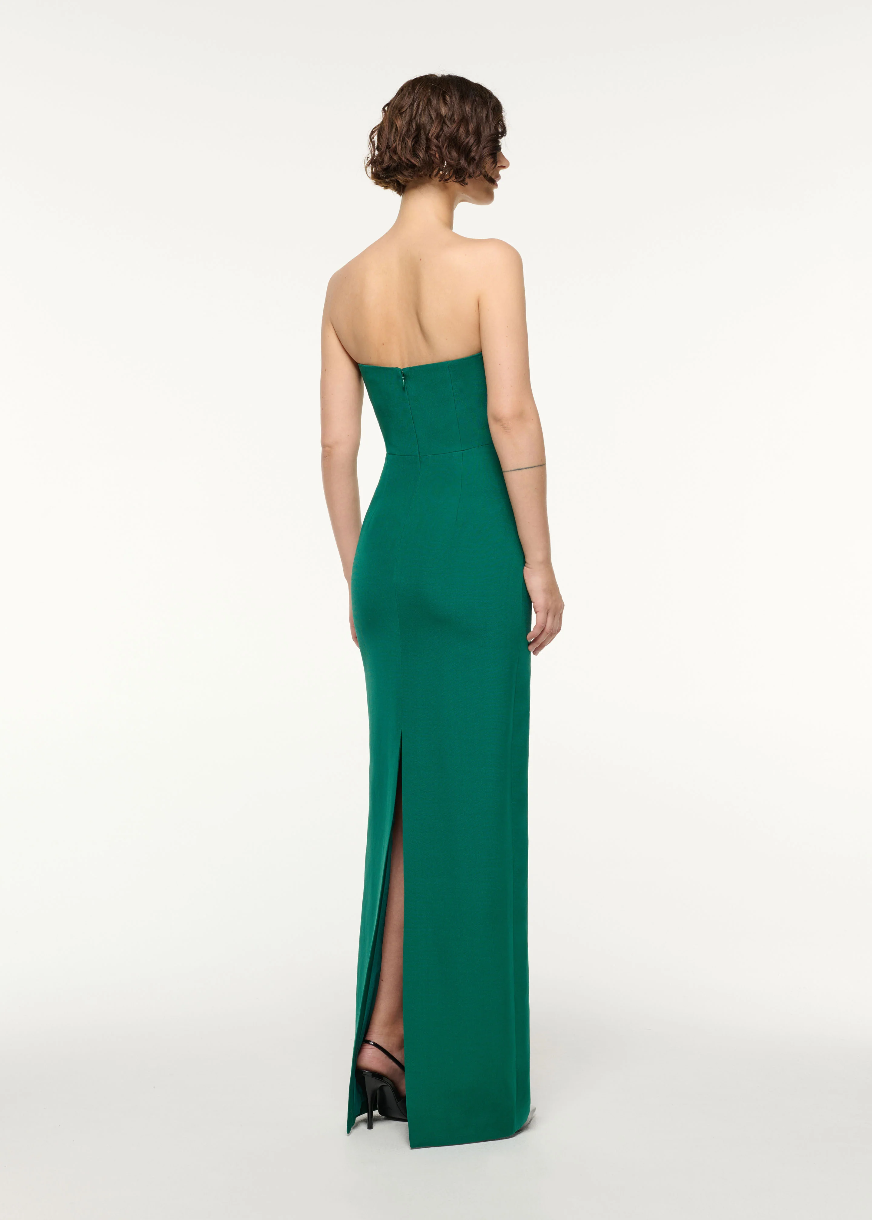 Asymmetrical Fold Wool Silk Gown - Image 3