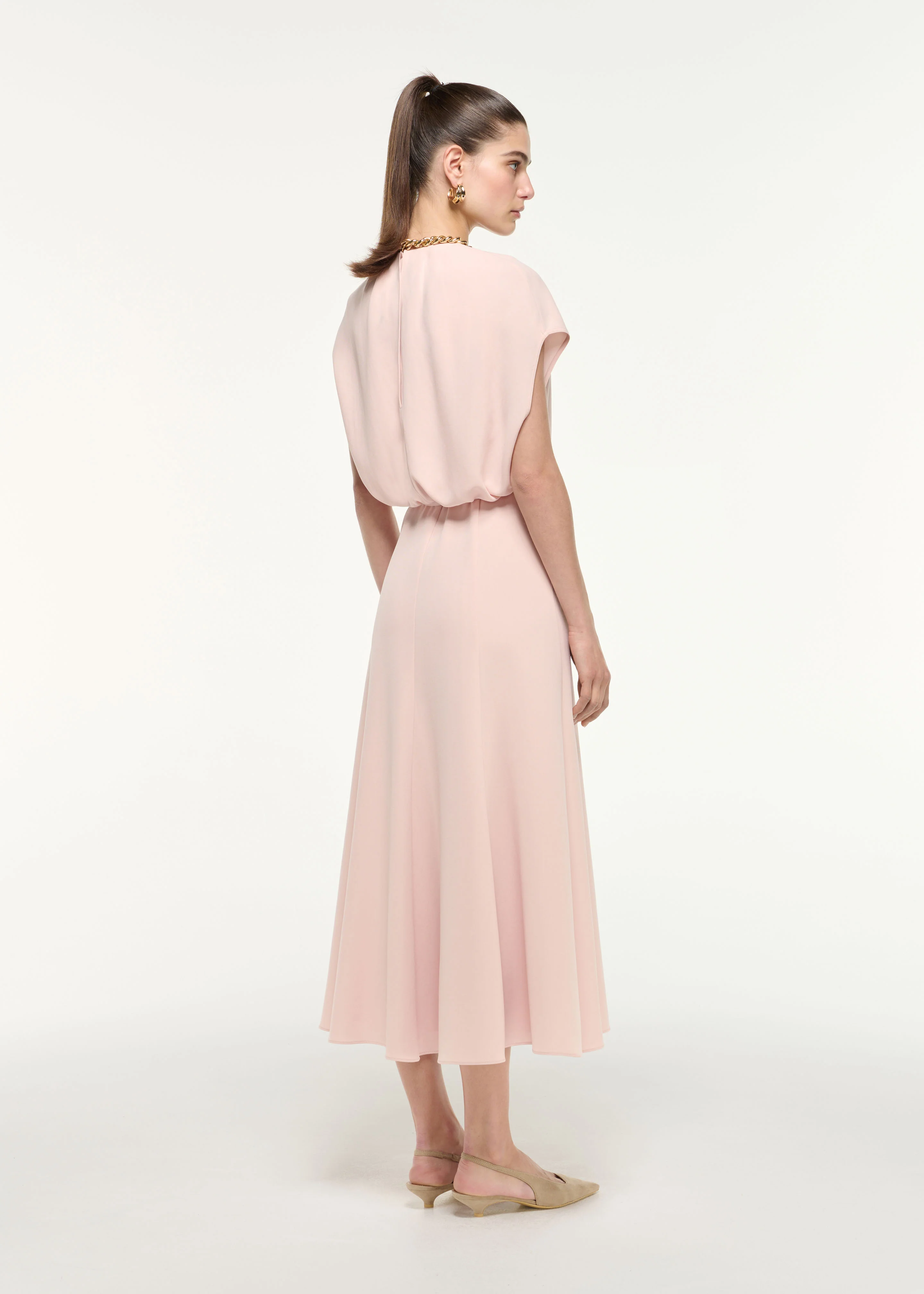 Belted Cape Midi Dress - Image 3
