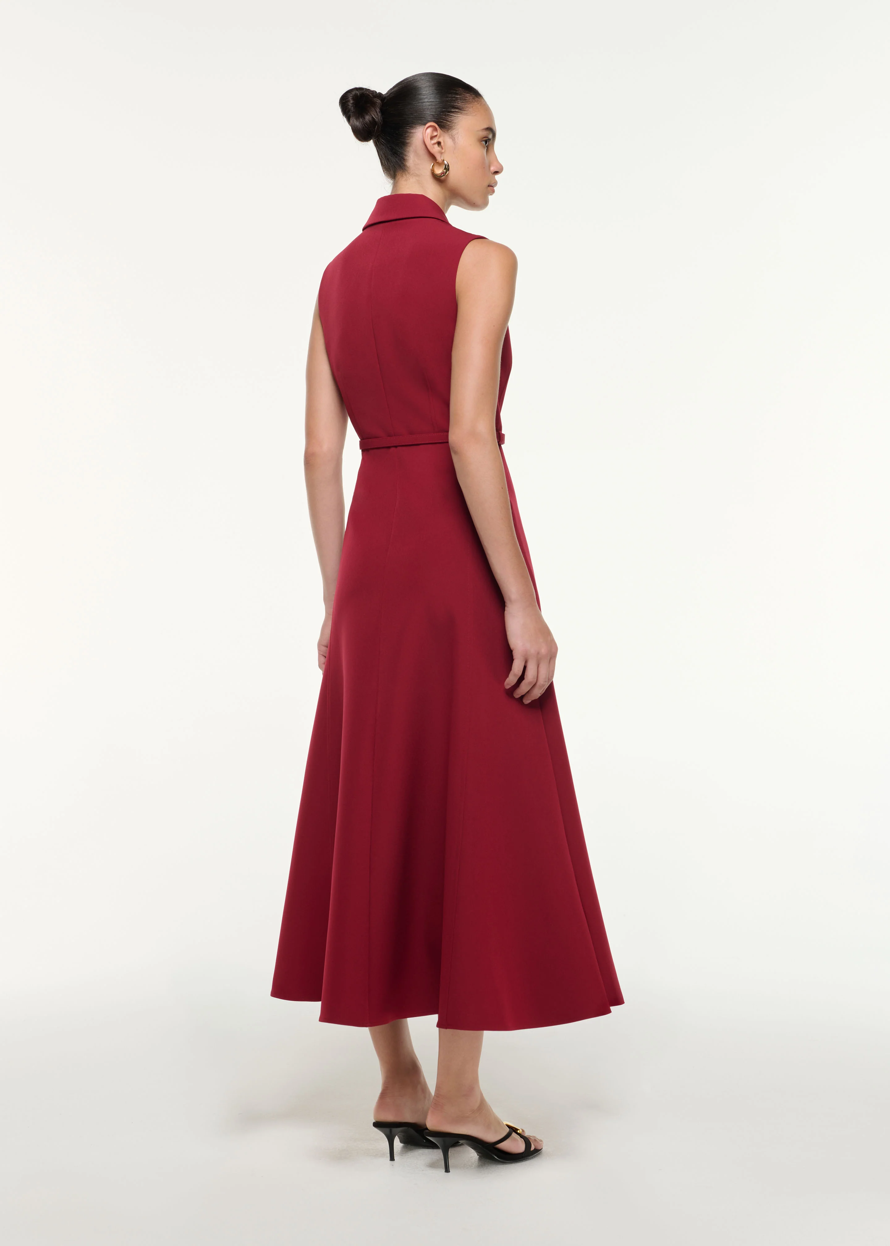 Belted Collar Midi Dress - Image 3