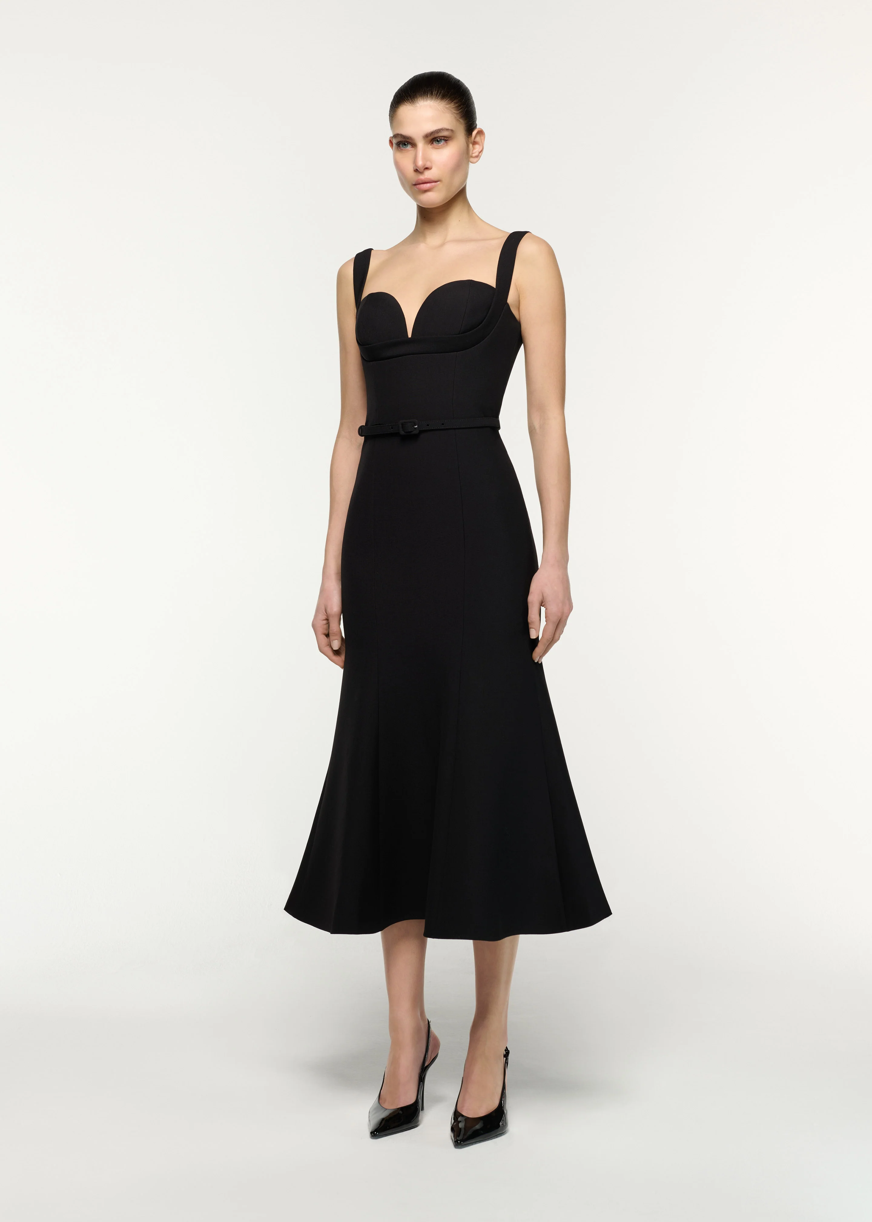 Belted Fit And Flare Midi Dress - Image 2