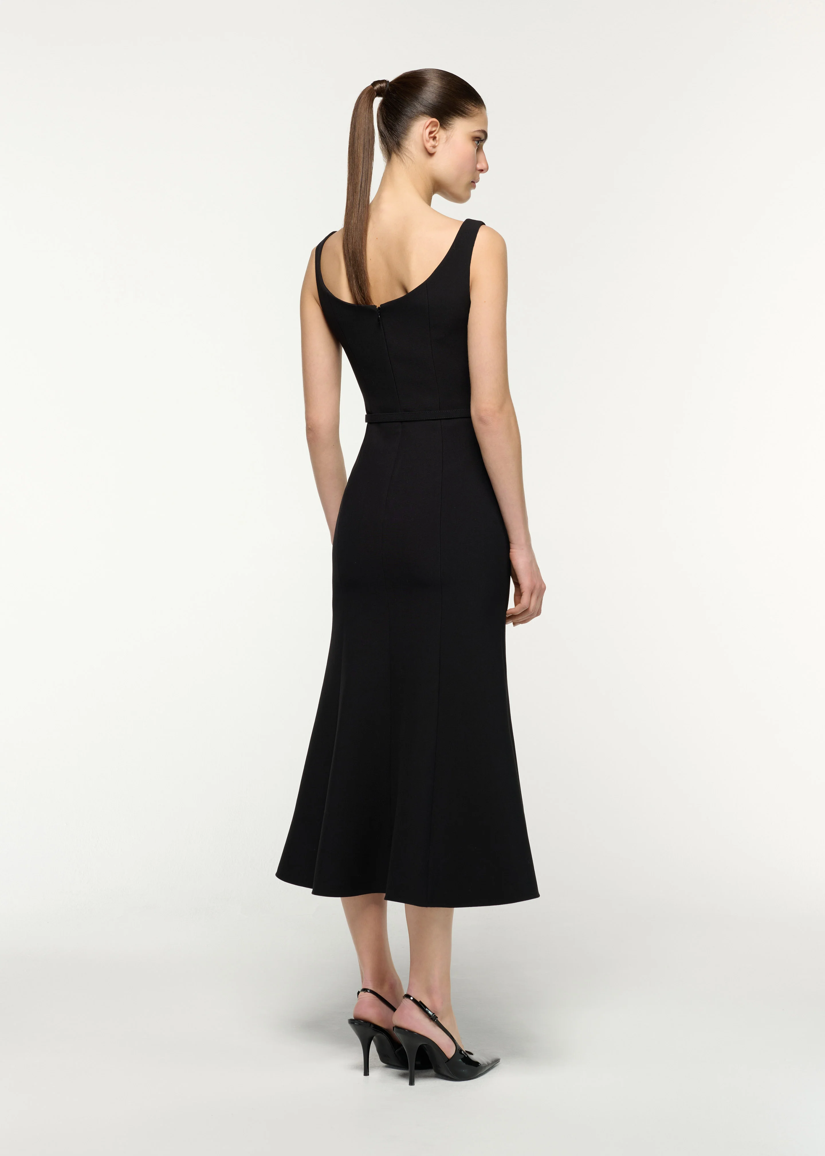 Belted Fit And Flare Midi Dress - Image 3