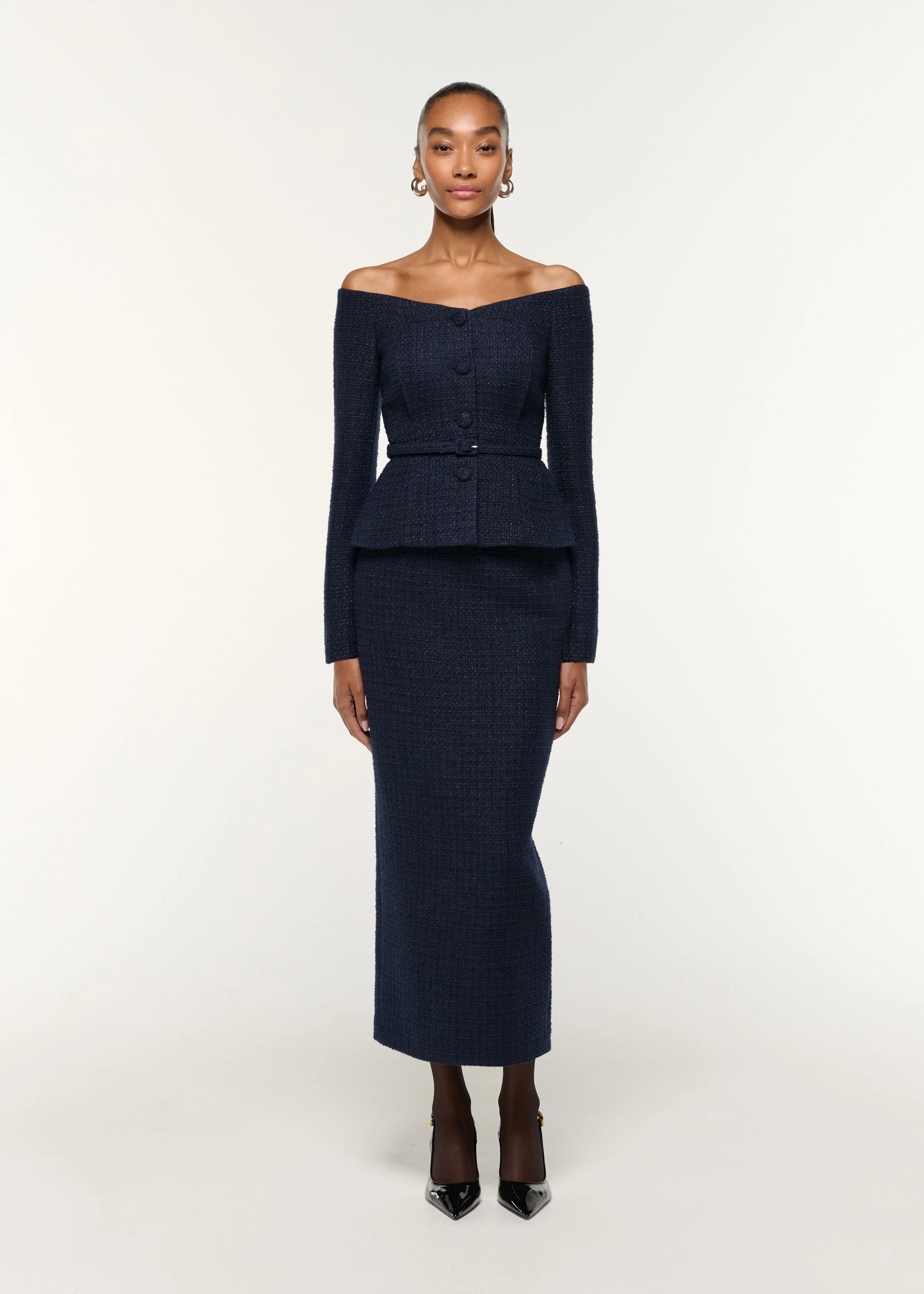 Boucle Column Skirt