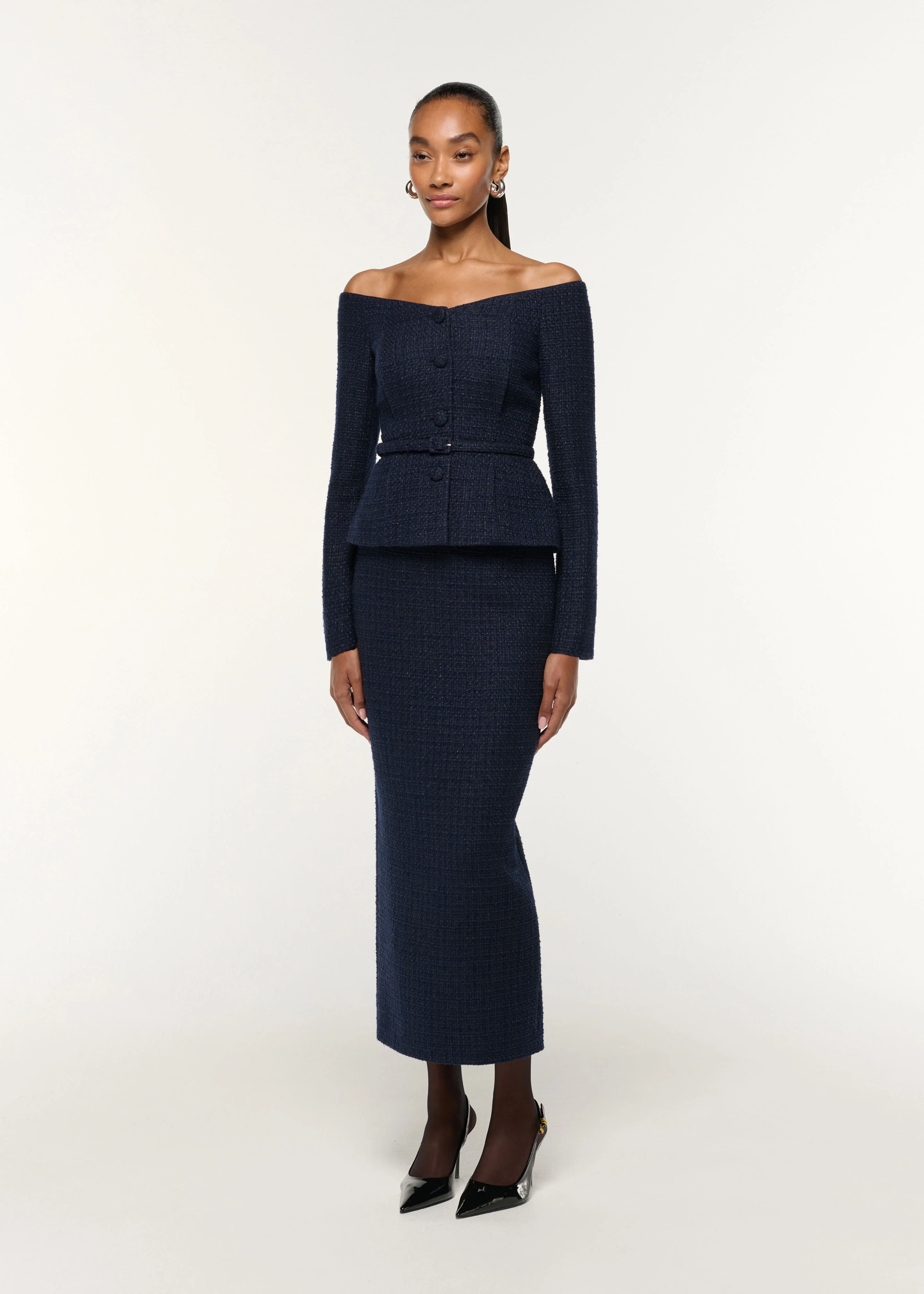 Boucle Column Skirt - Image 2