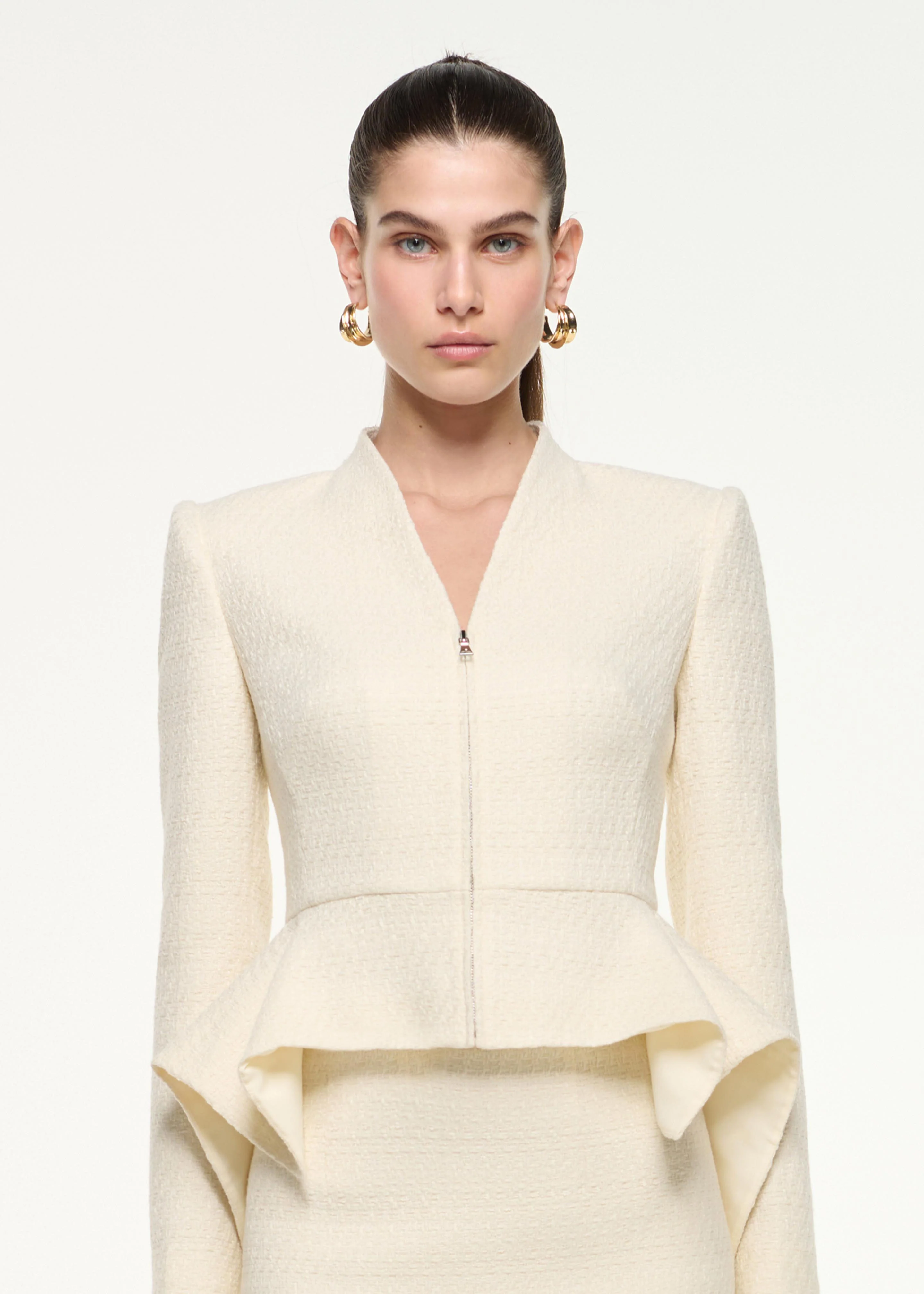 Boucle  Peplum Jacket - Image 4