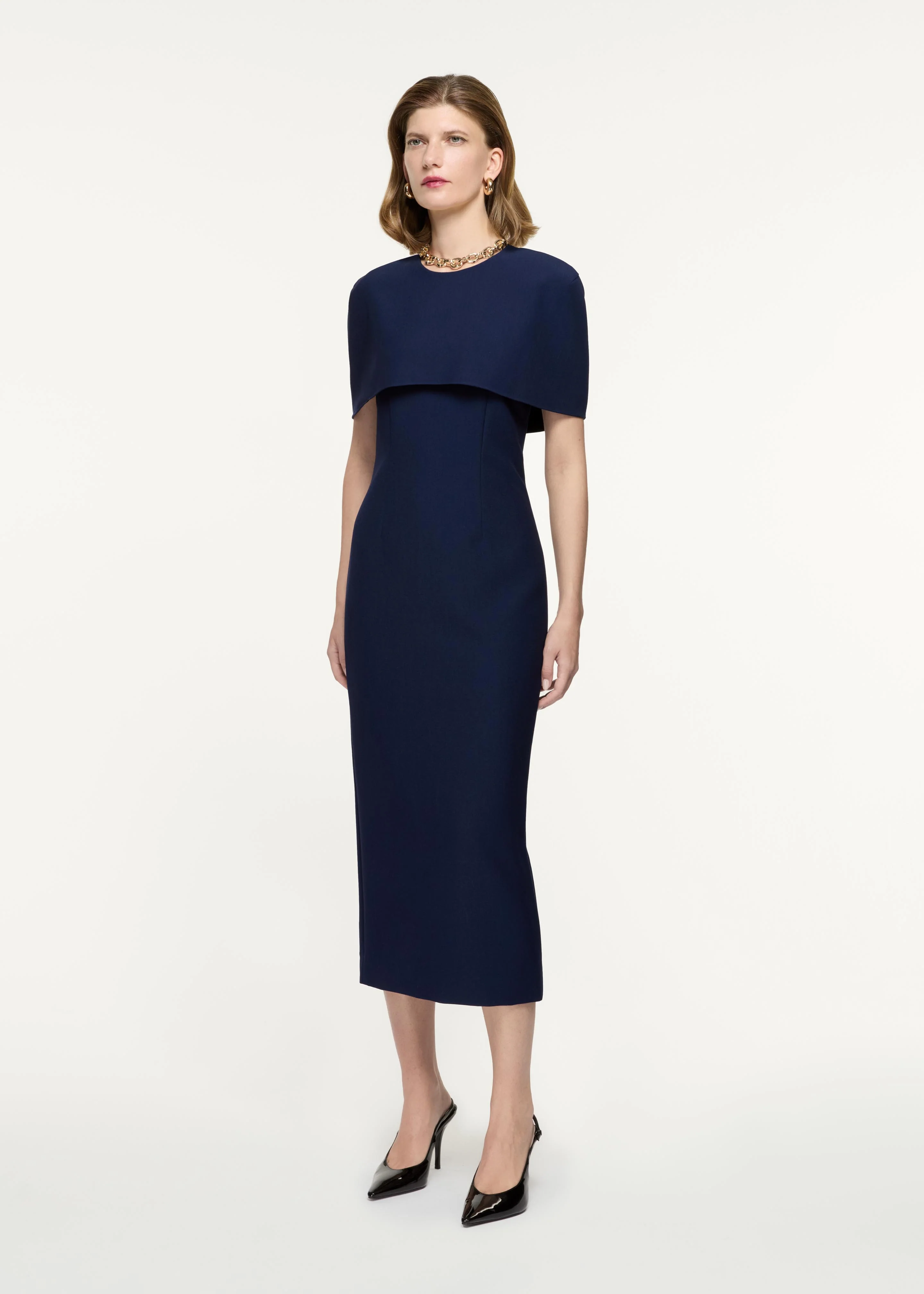 Cape Crepe Midi Dress - Image 2