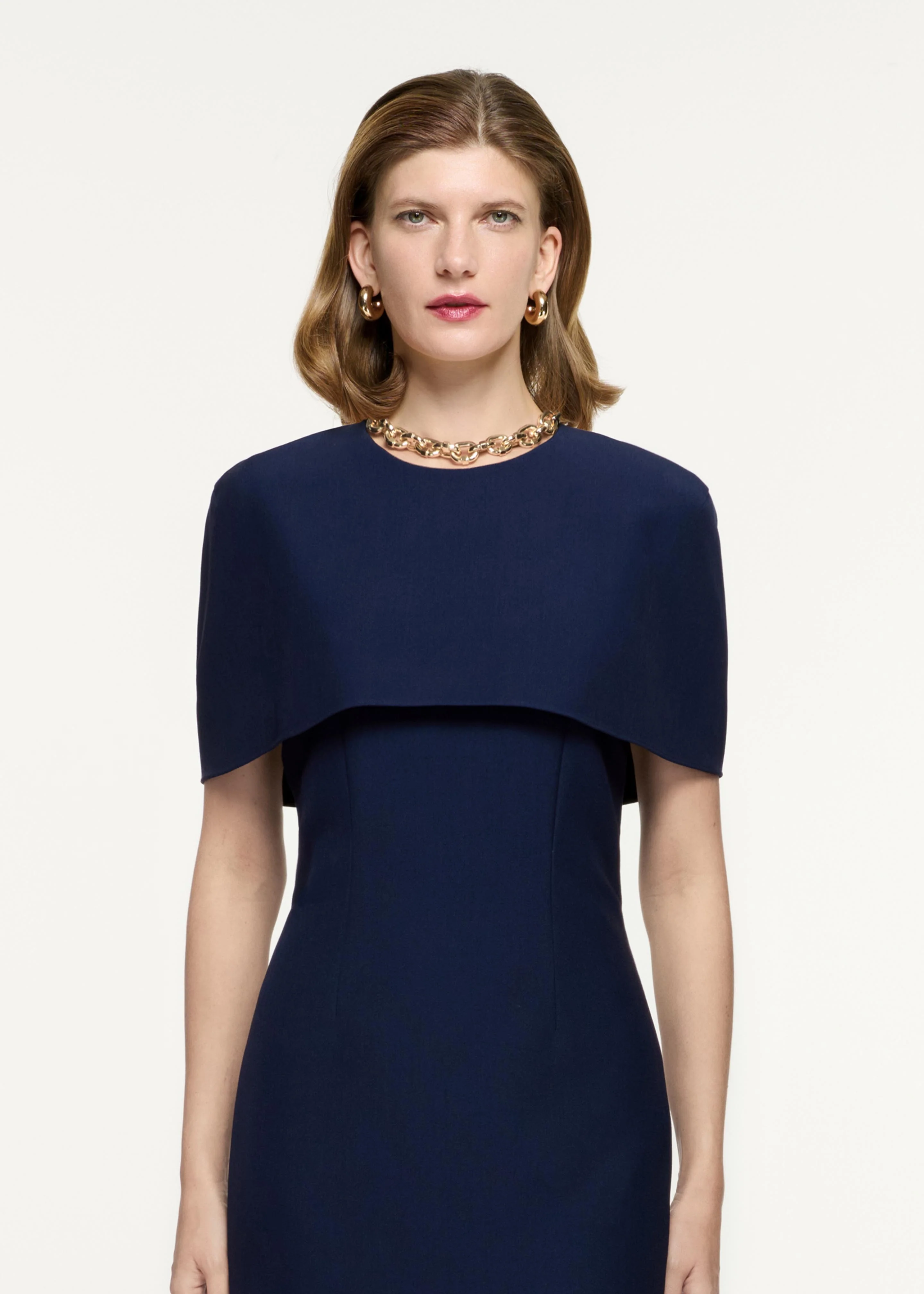 Cape Crepe Midi Dress - Image 4