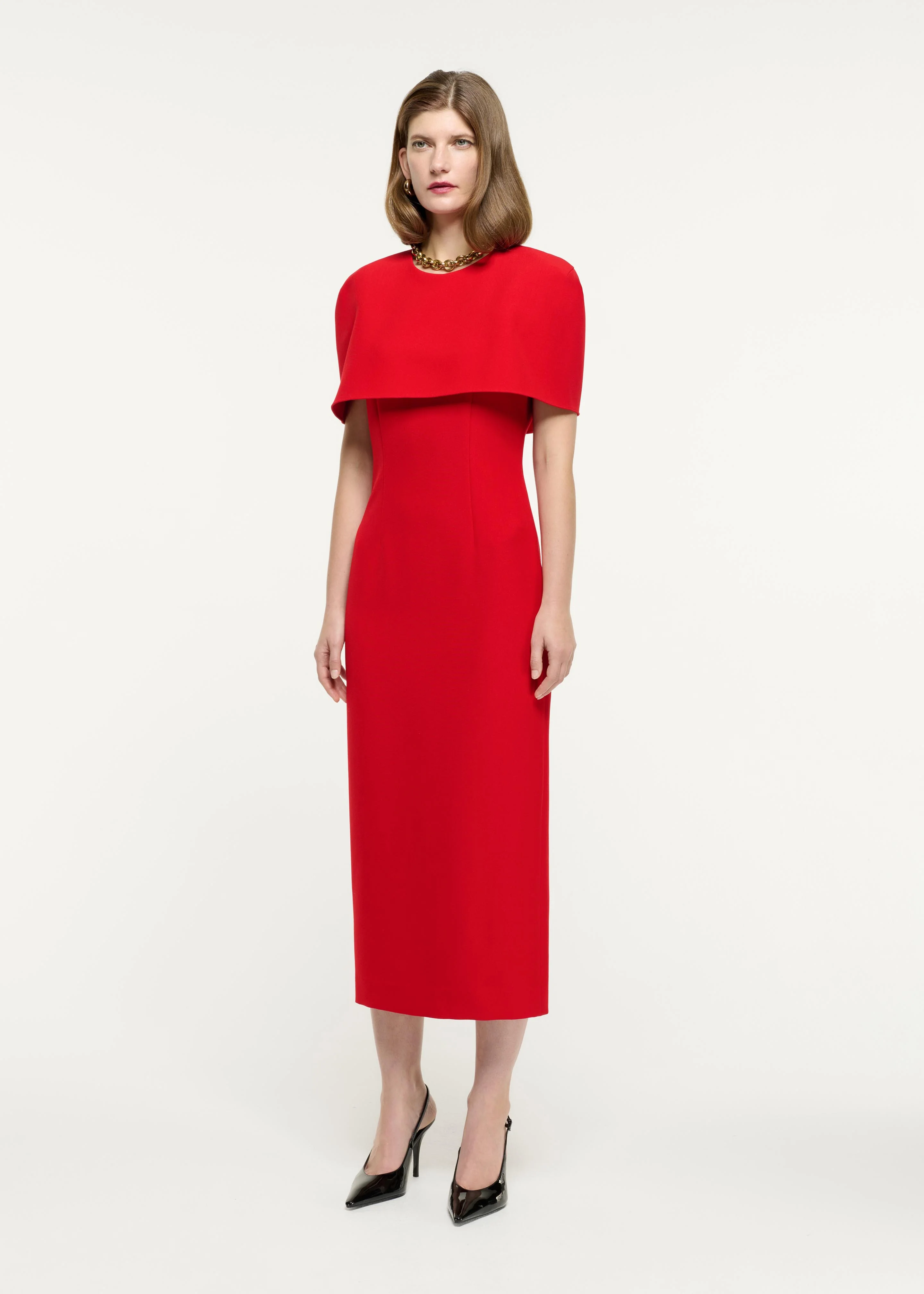 Cape Crepe Midi Dress - Image 2