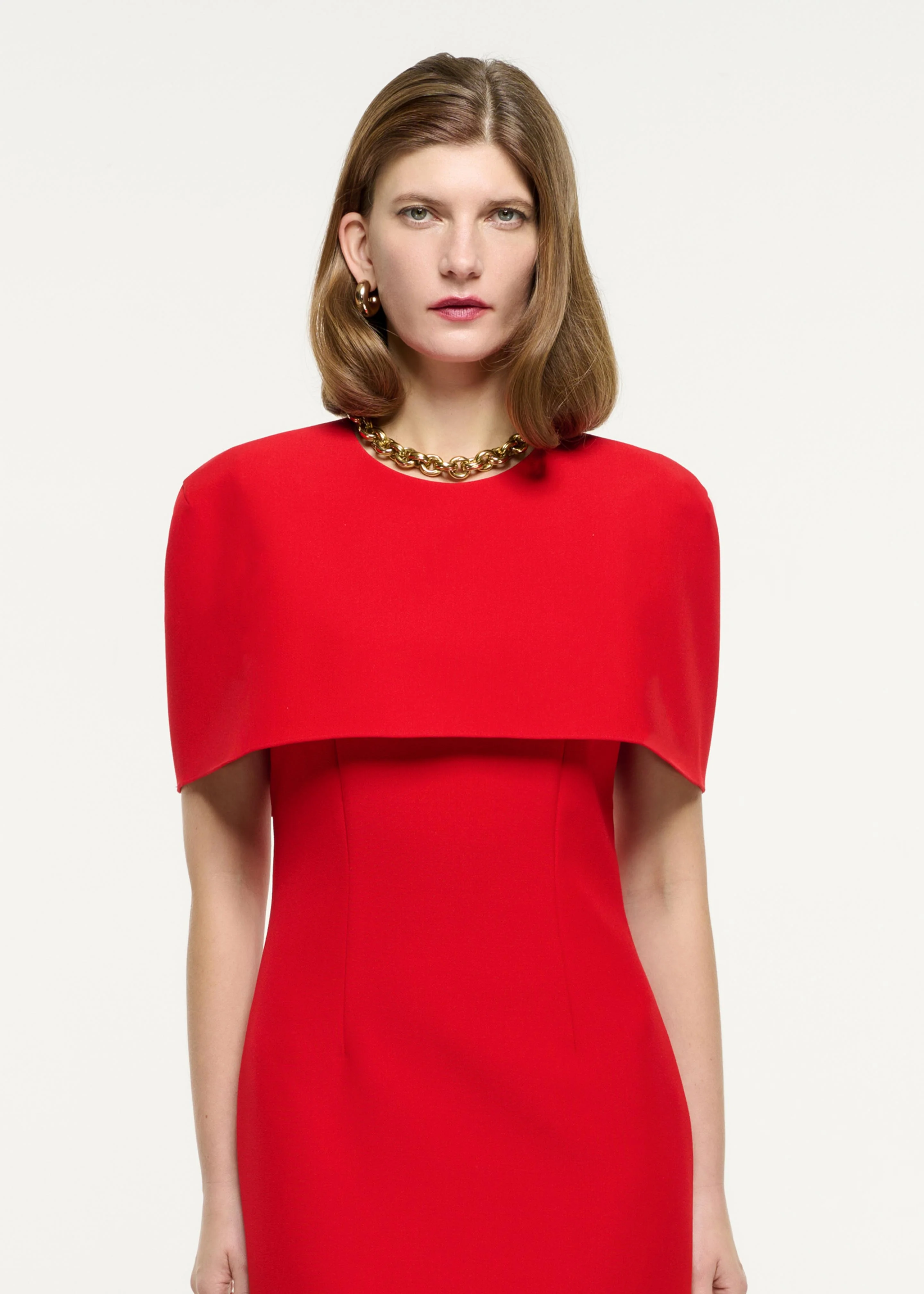Cape Crepe Midi Dress - Image 4