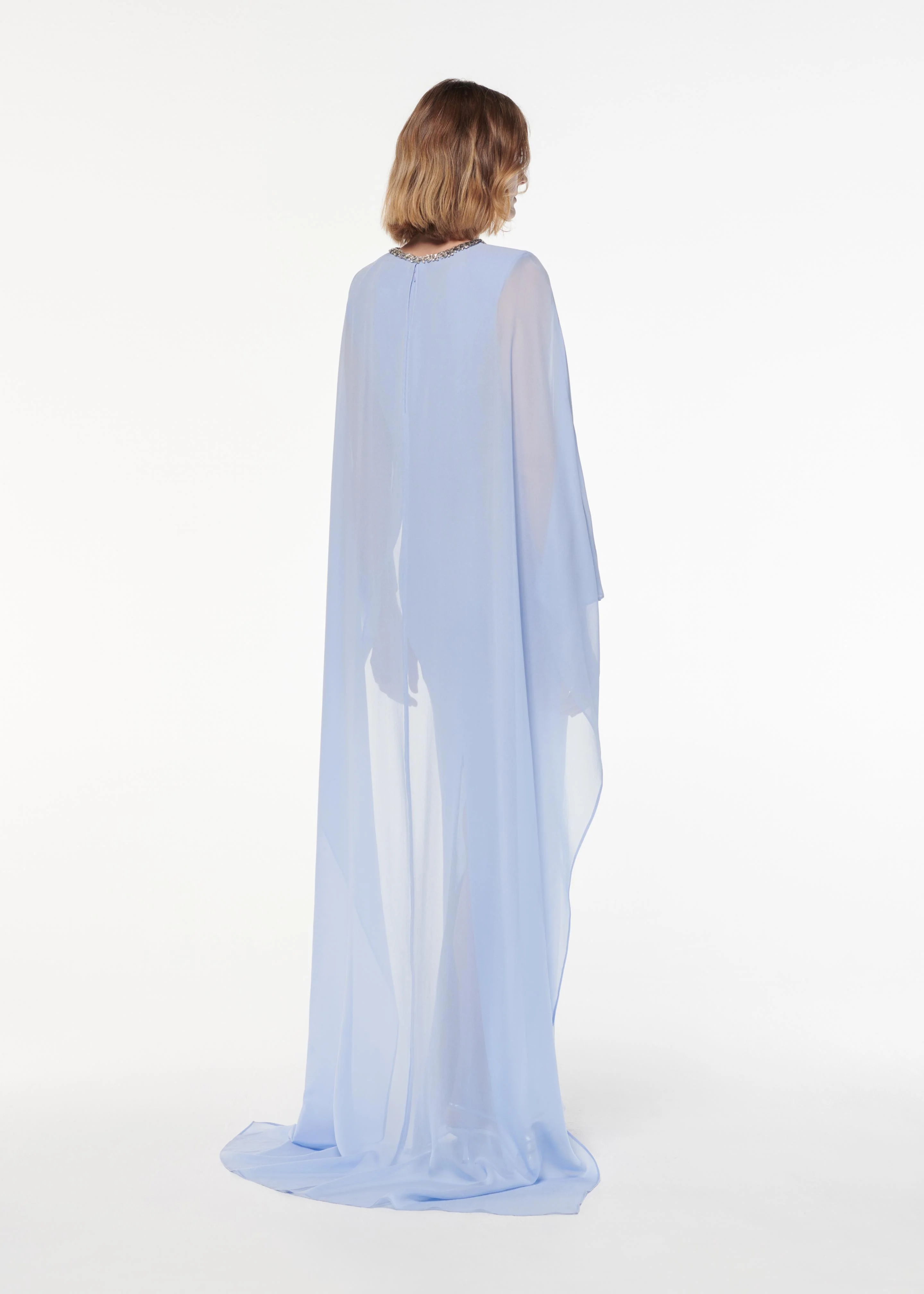 Silk Chiffon Diamante Gown - Image 3