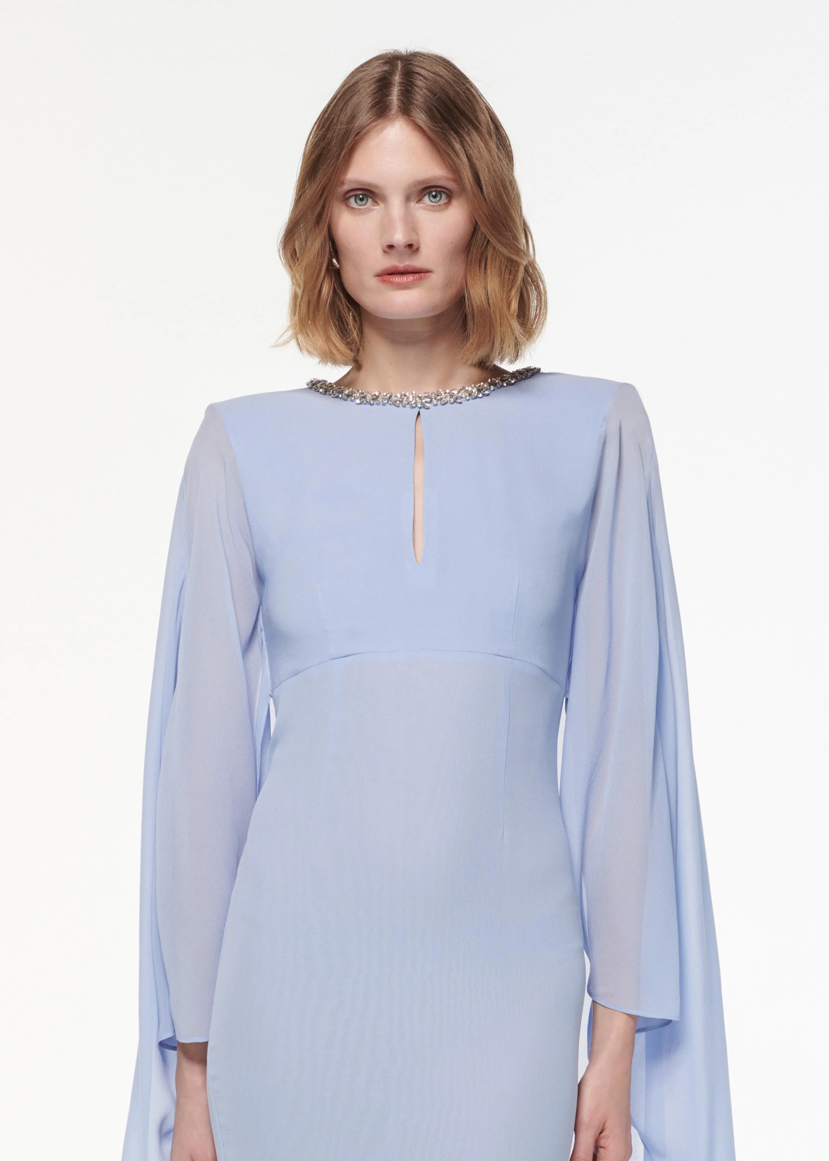 Silk Chiffon Diamante Gown - Image 4