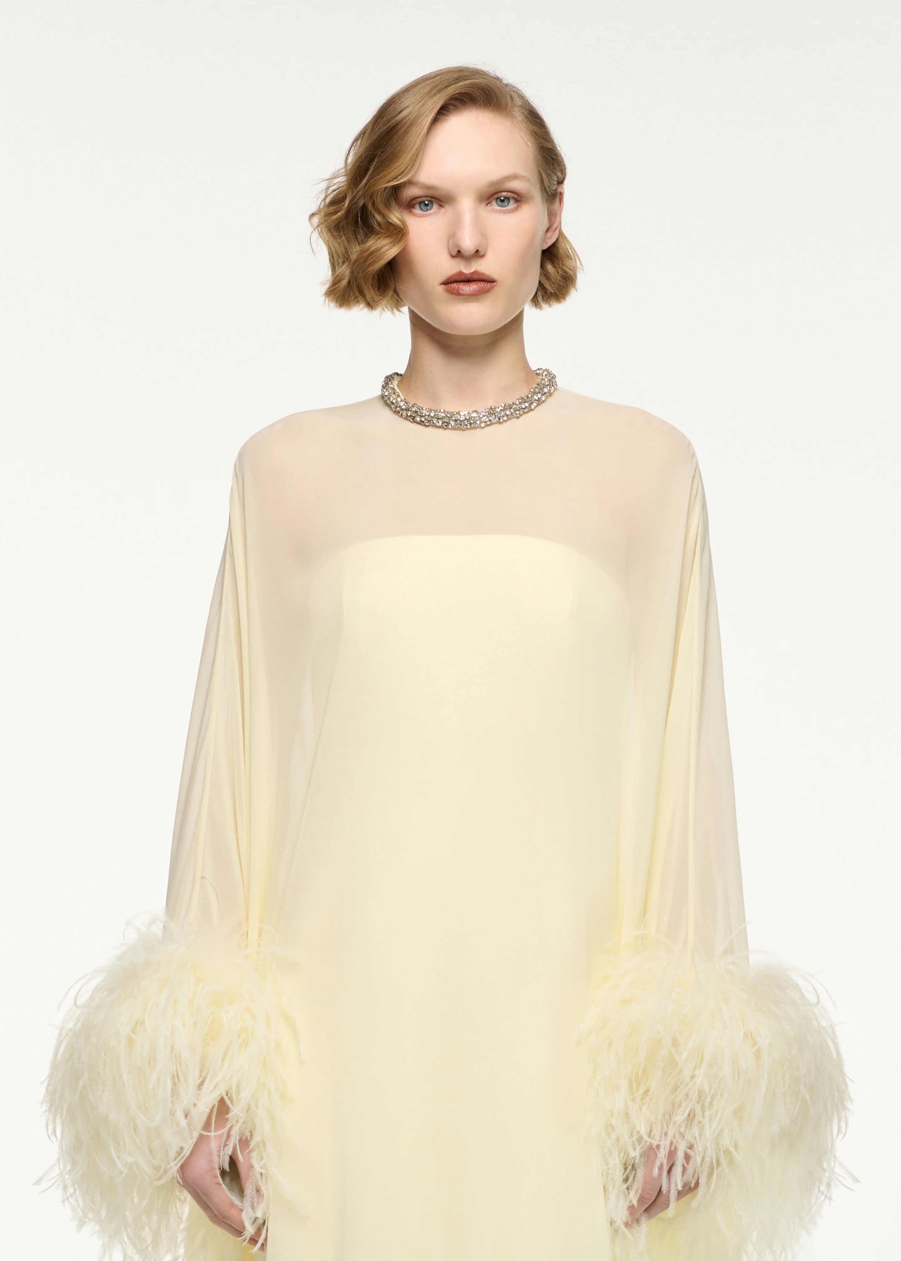 Chiffon Overlayed Cape Gown - Image 4