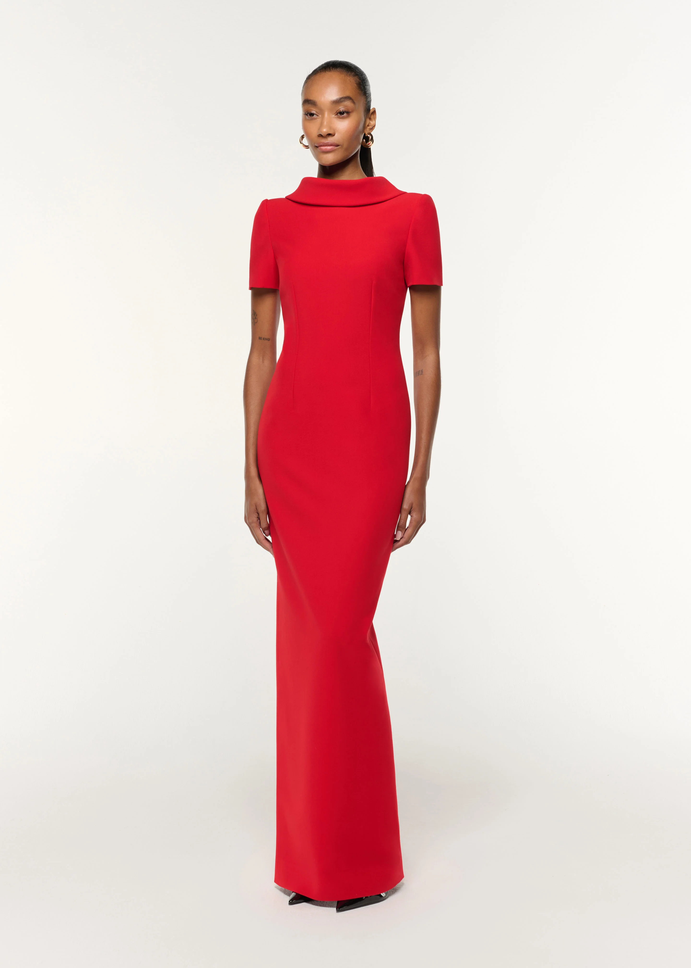 Collared Crepe Gown - Image 2