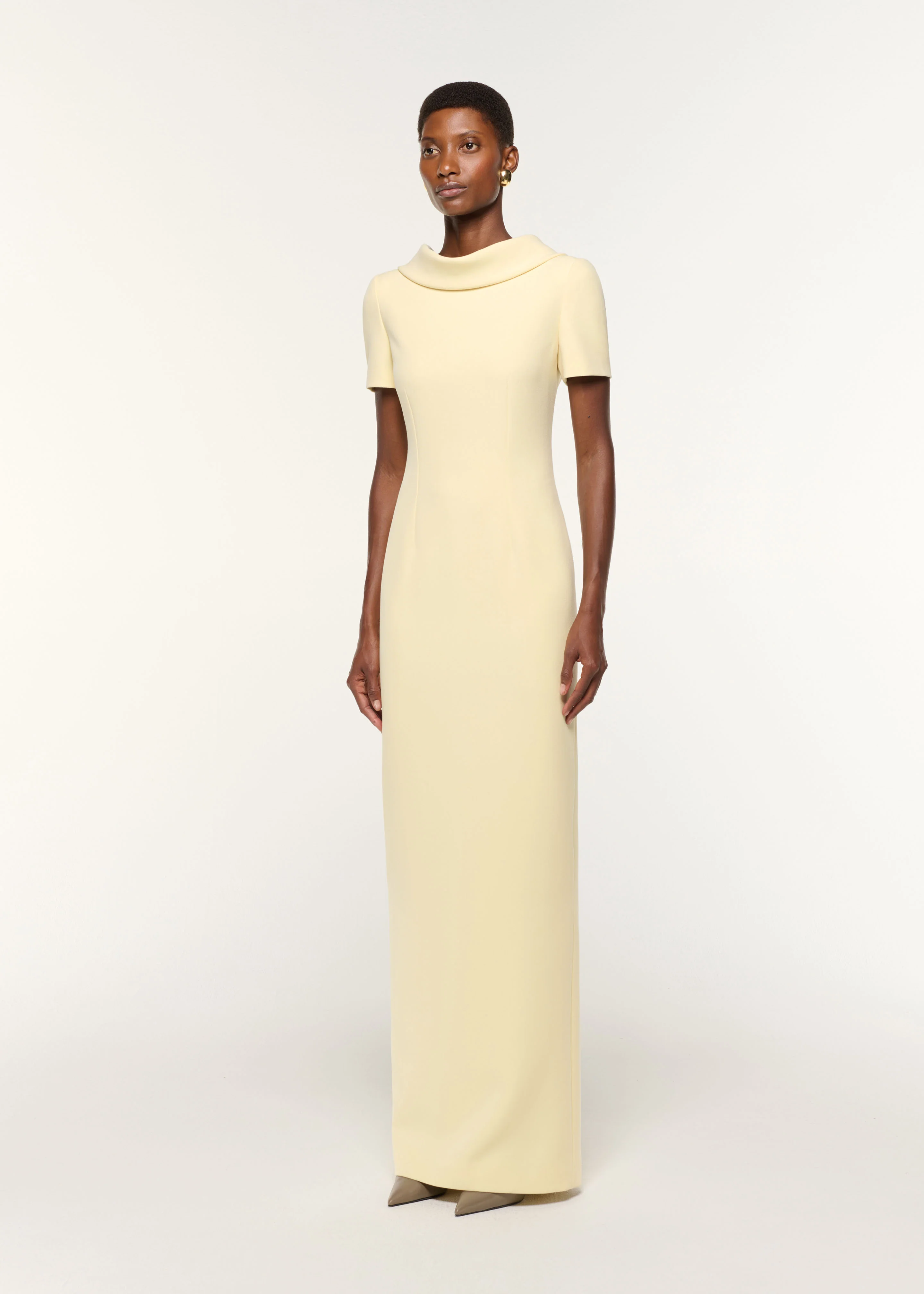 Collared Crepe Gown - Image 2