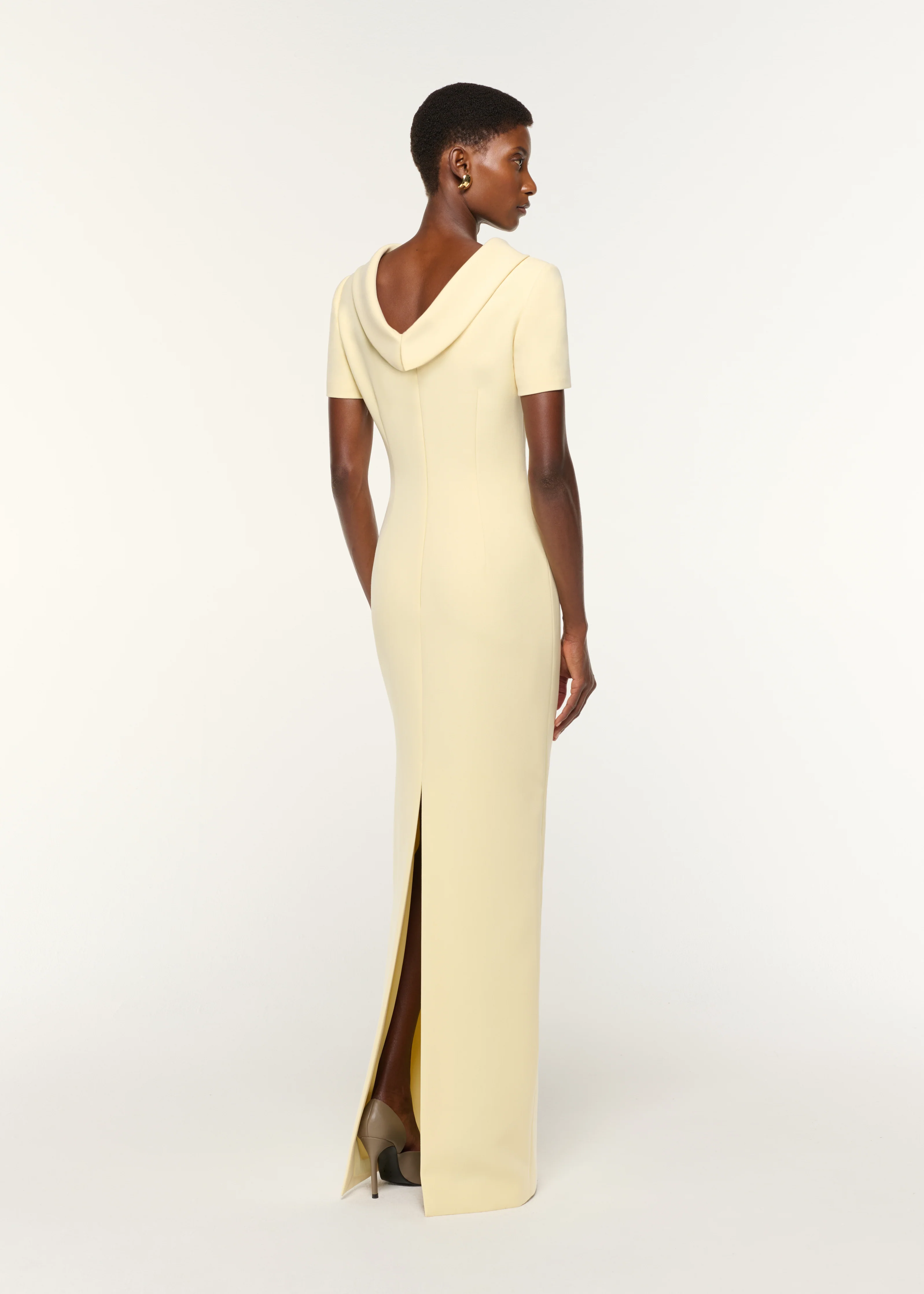 Collared Crepe Gown - Image 3