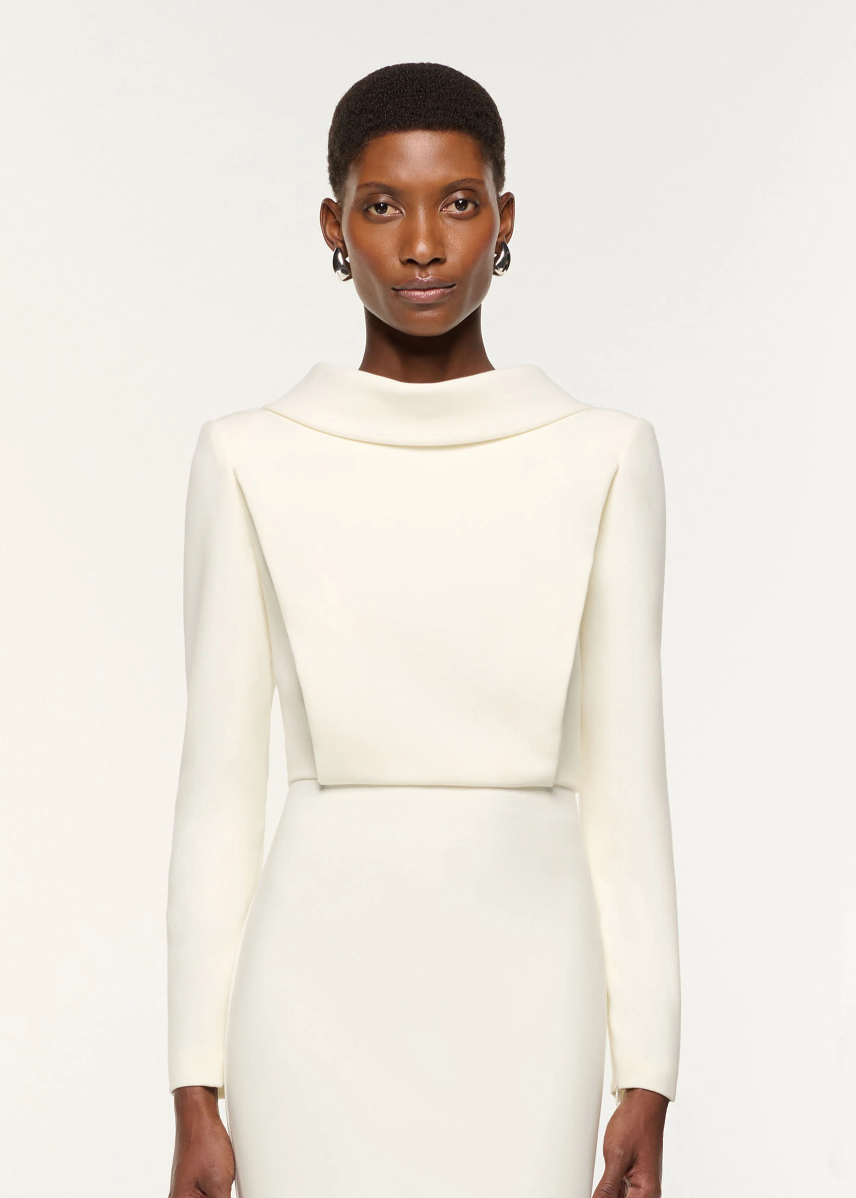 Collared Crepe Midi Dress - Image 4