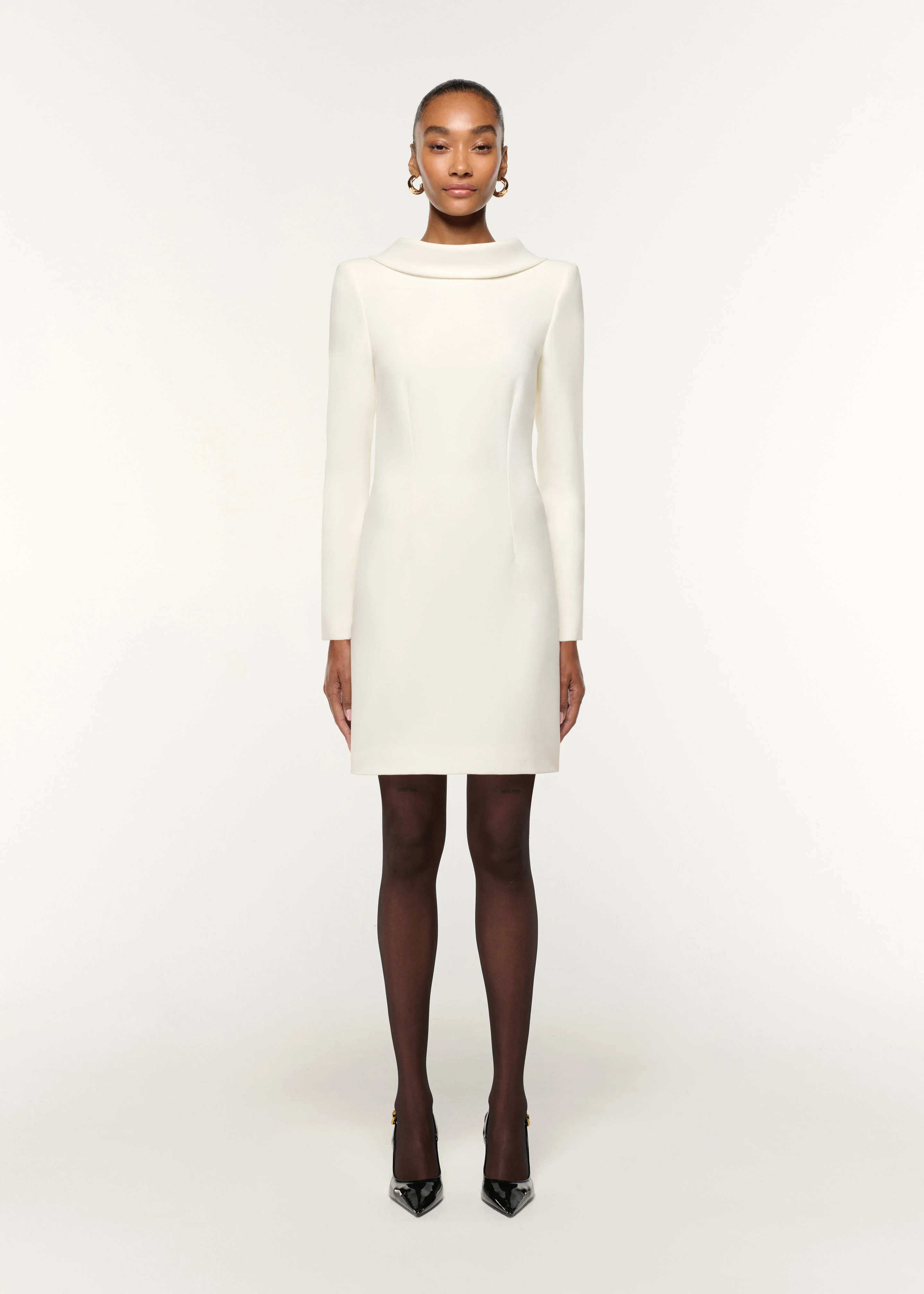 Collared Crepe Mini Dress