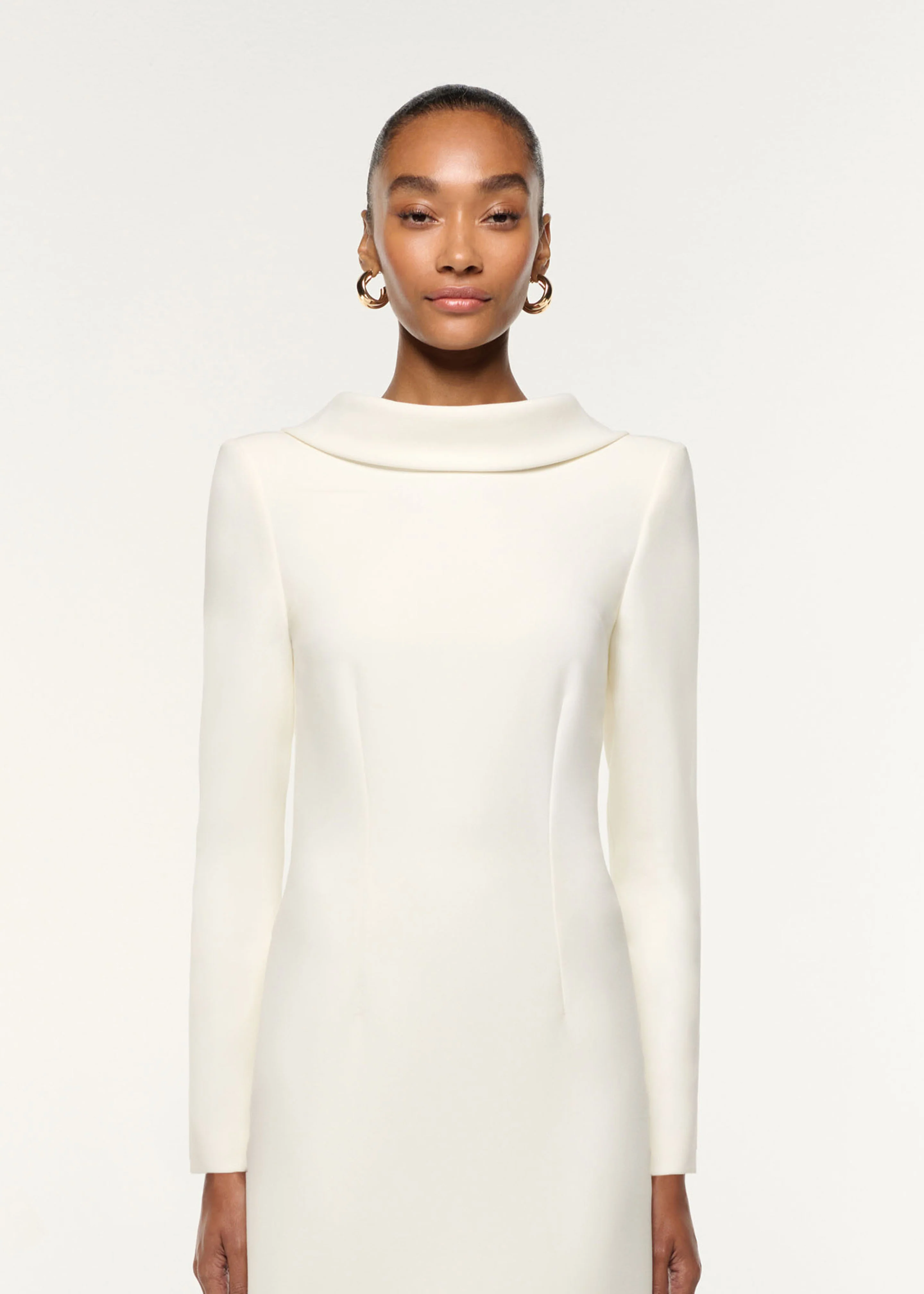 Collared Crepe Mini Dress - Image 4