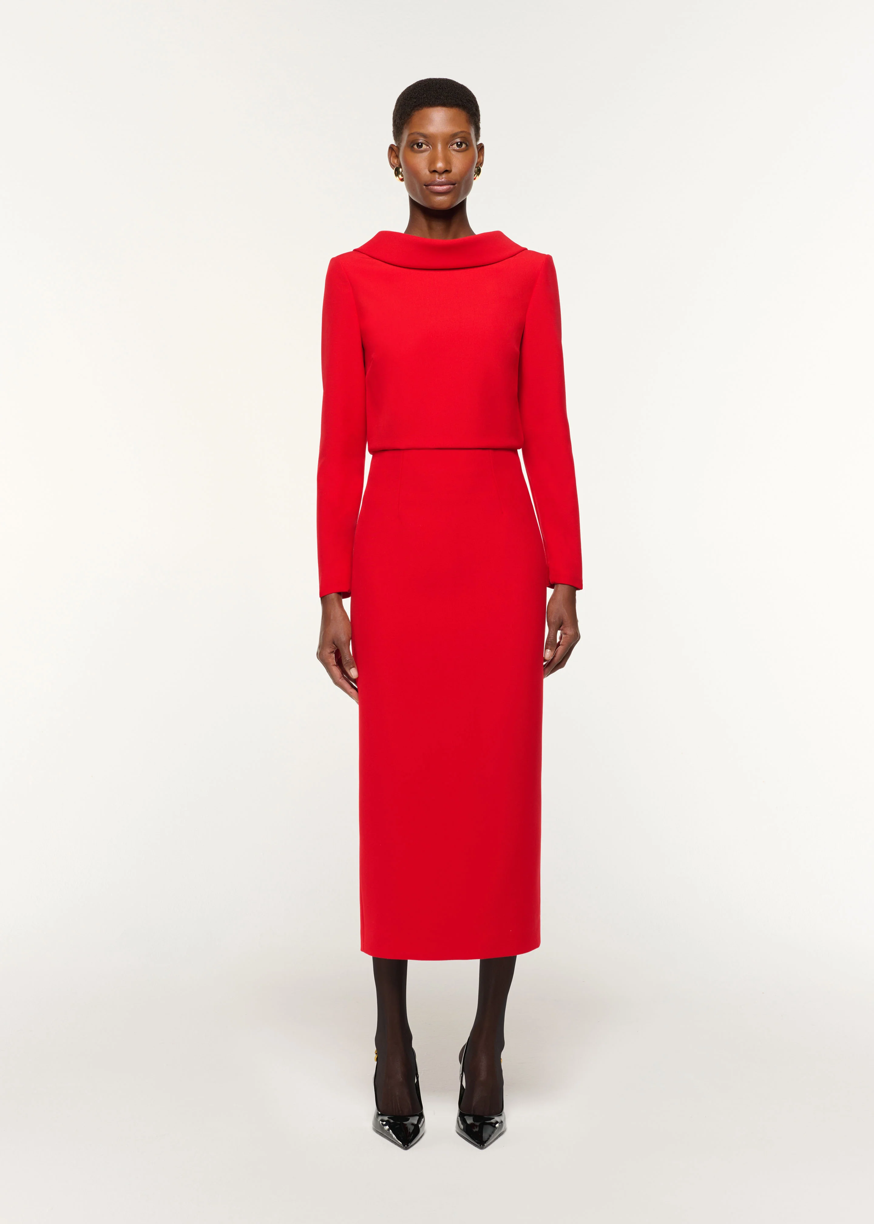 Collared Crepe Top