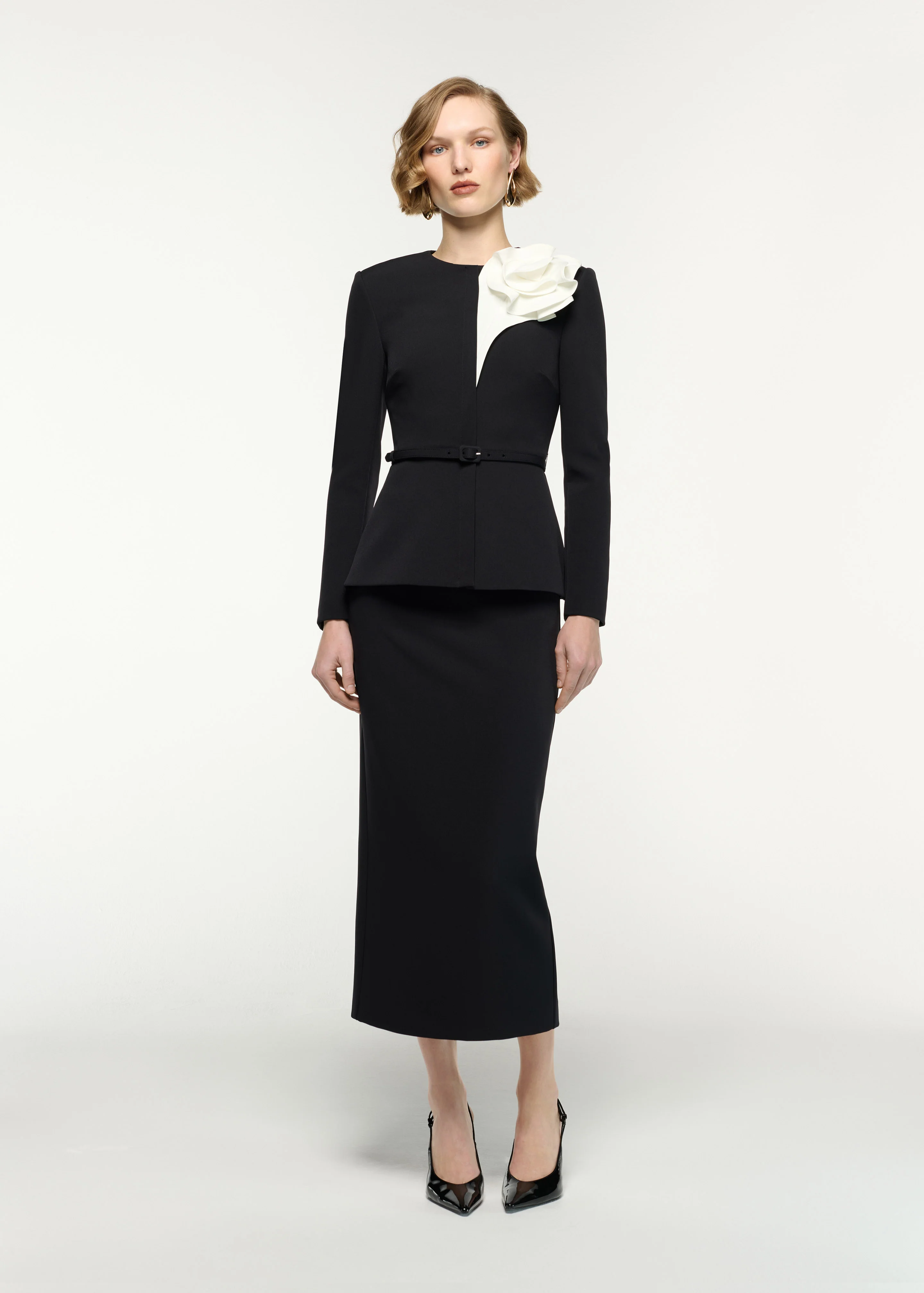 Column Fit Midi Skirt