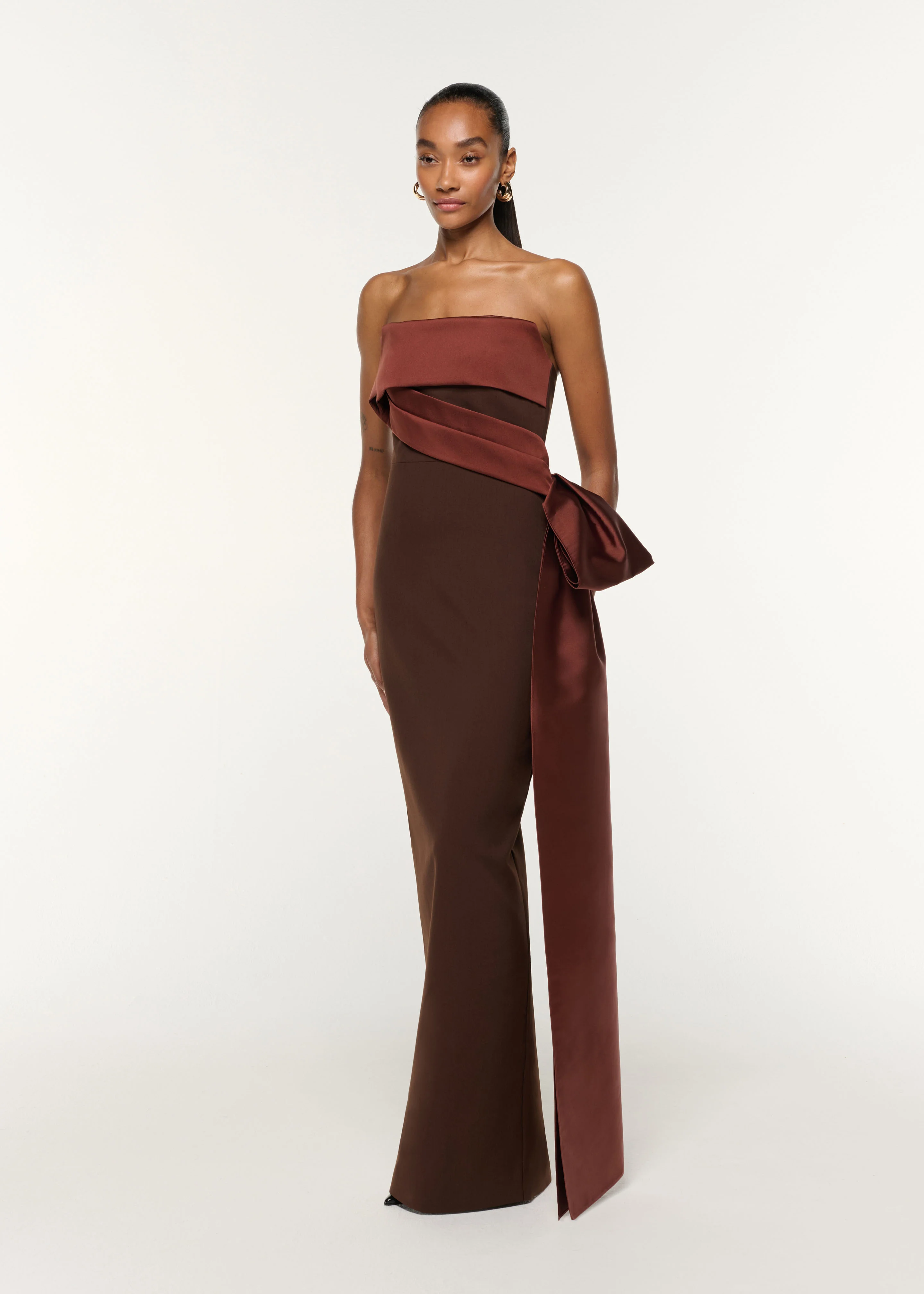 Contrast Drape Taffeta Gown - Image 2