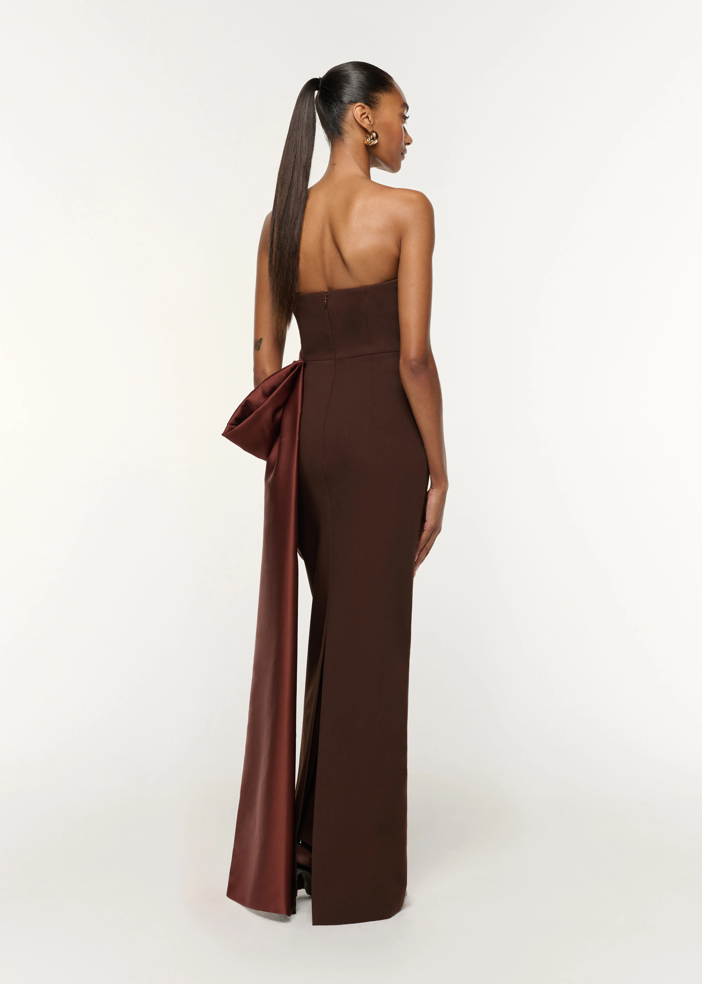 Contrast Drape Taffeta Gown - Image 3