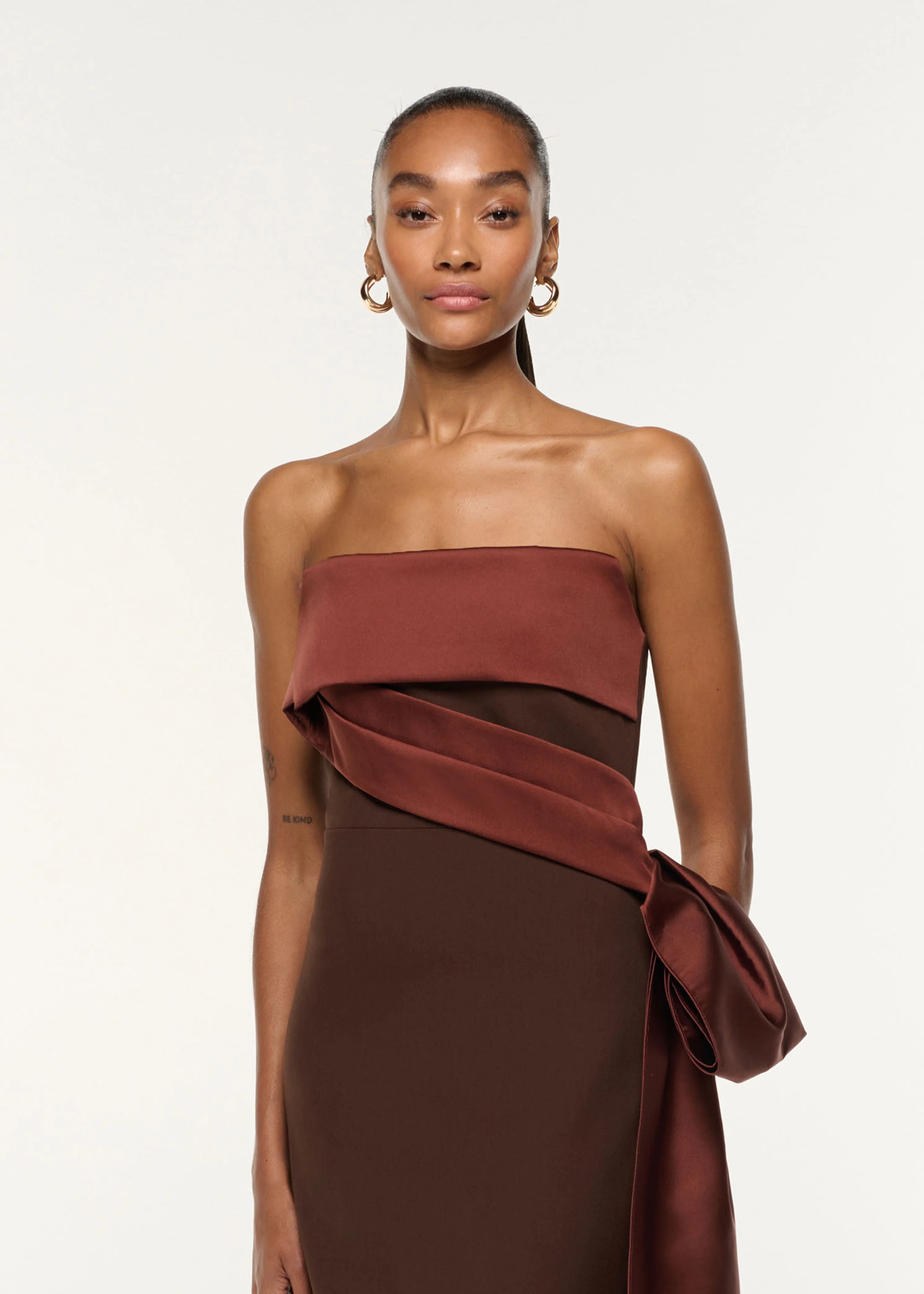 Contrast Drape Taffeta Gown - Image 4