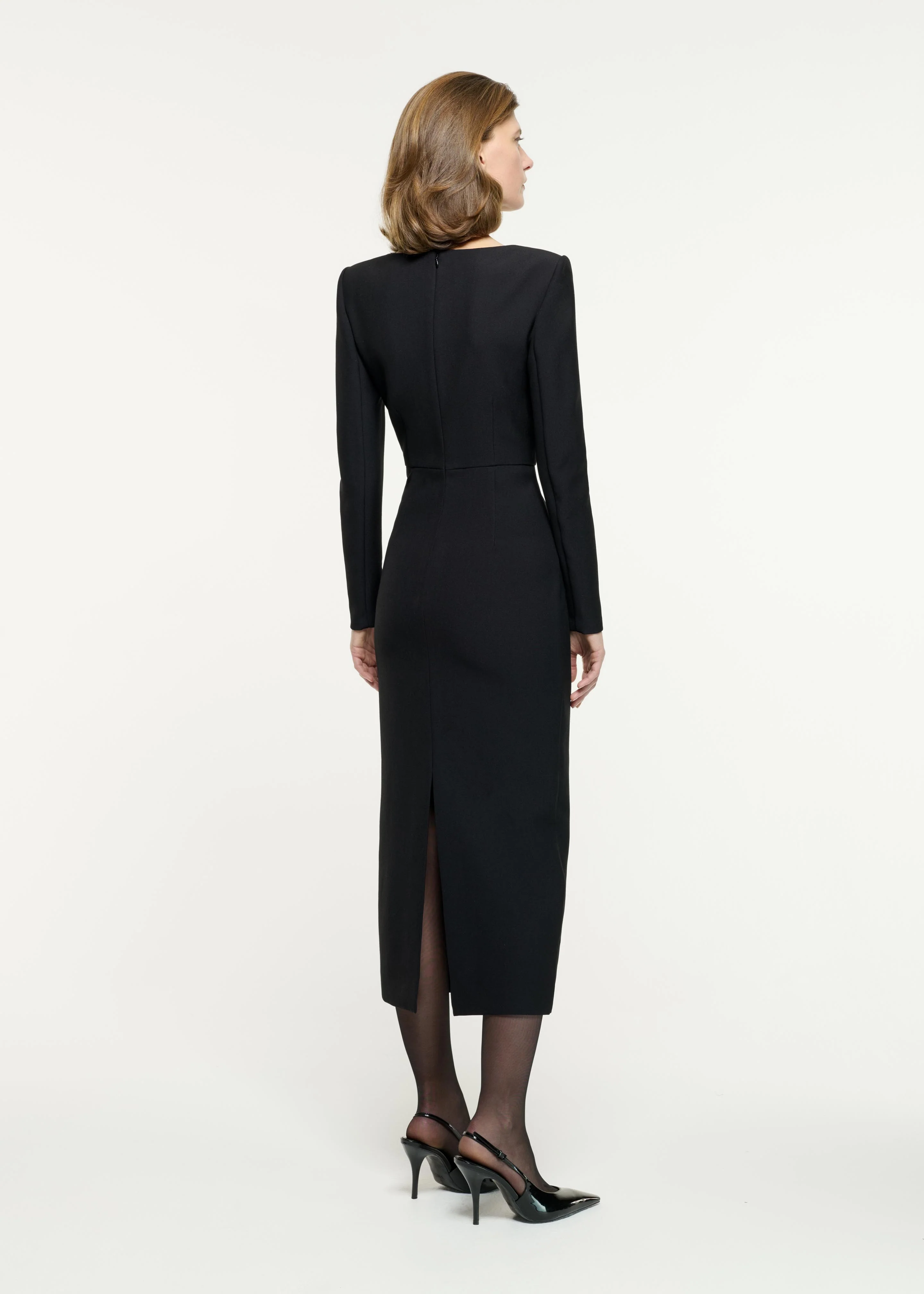 Contrast Panel Fitted Midi Dress - Image 3