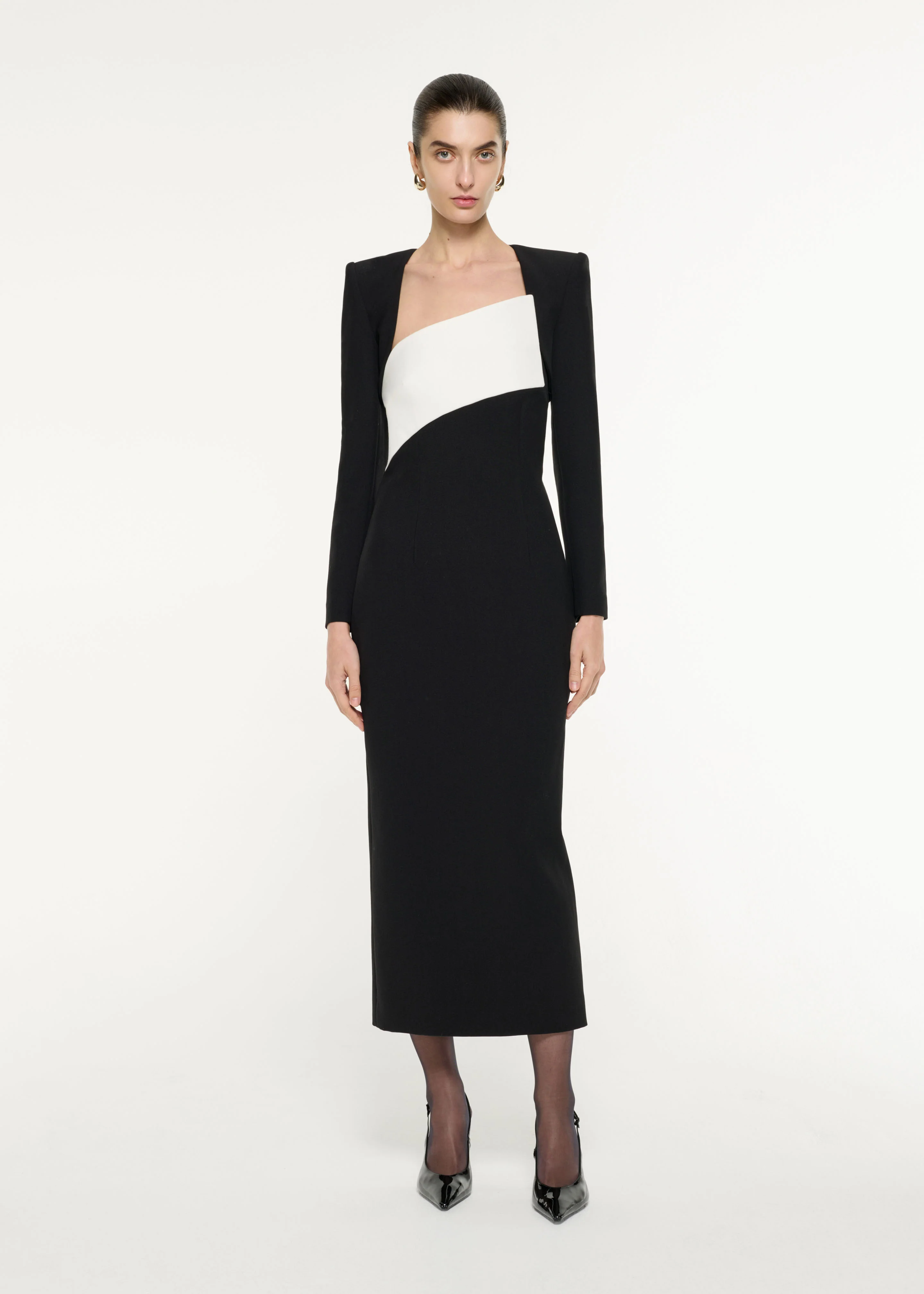 Contrast Panel Midi Dress - Image 5