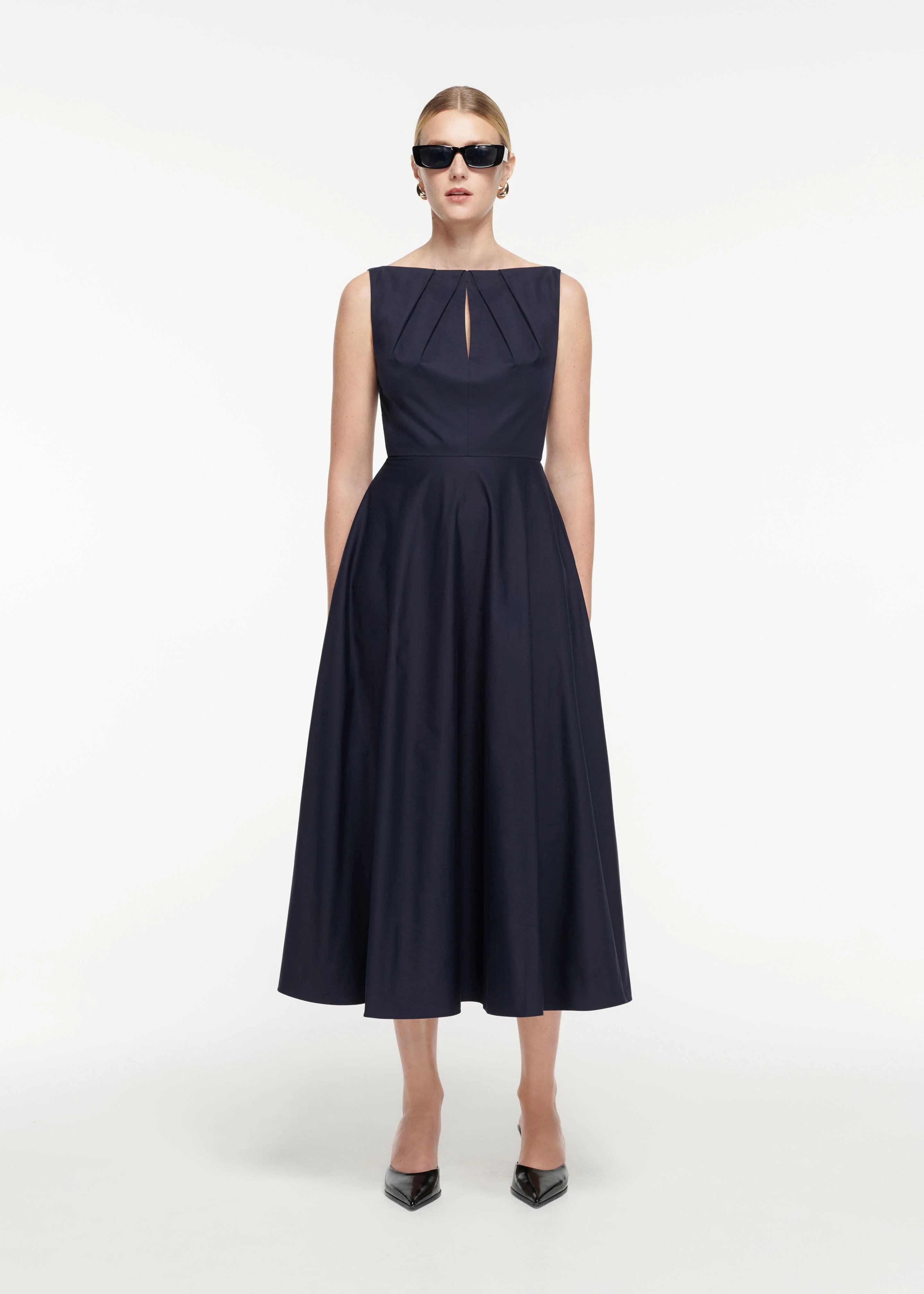 Cotton Poplin Midi Dress