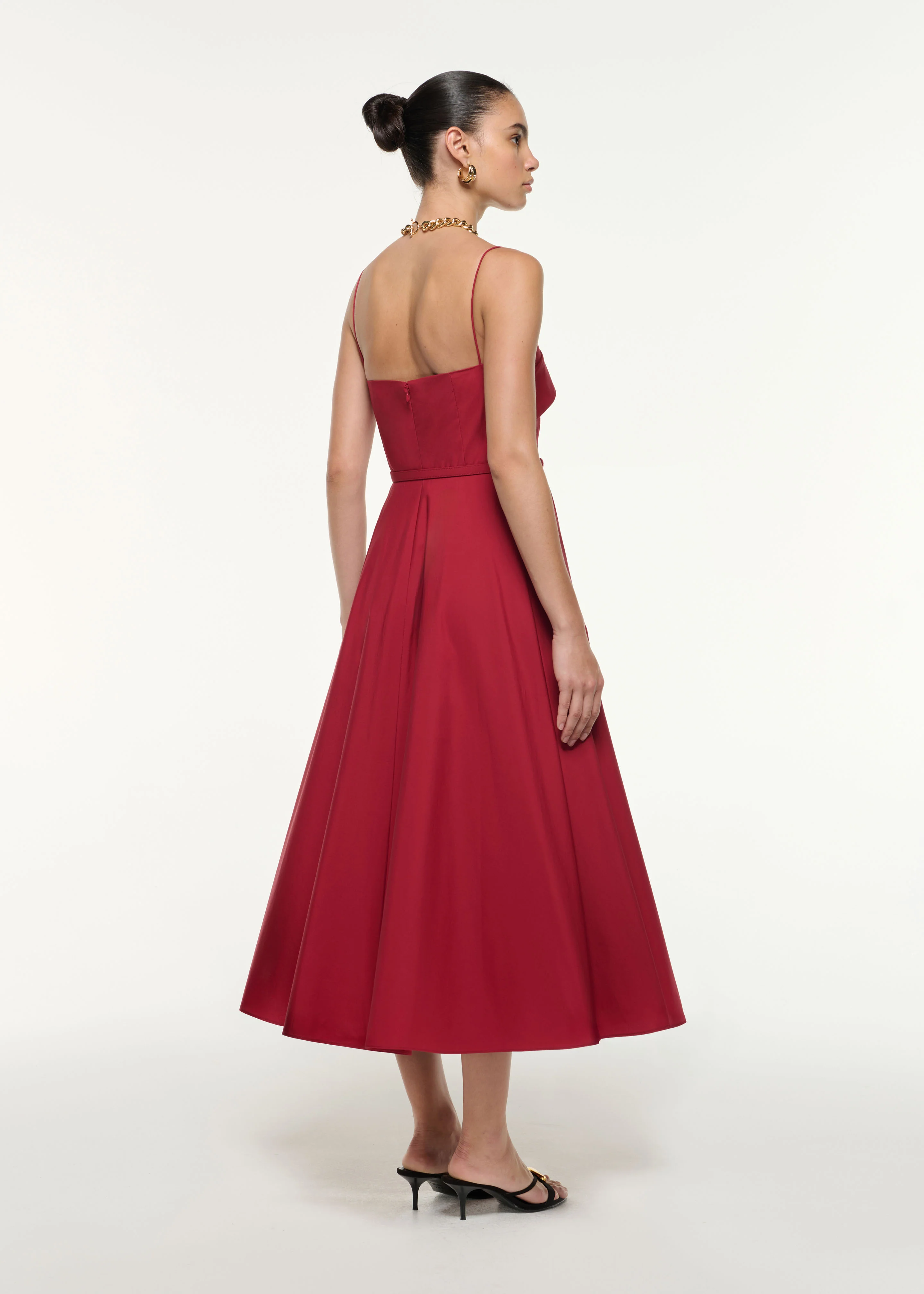 Cotton Poplin Strap Midi Dress - Image 3