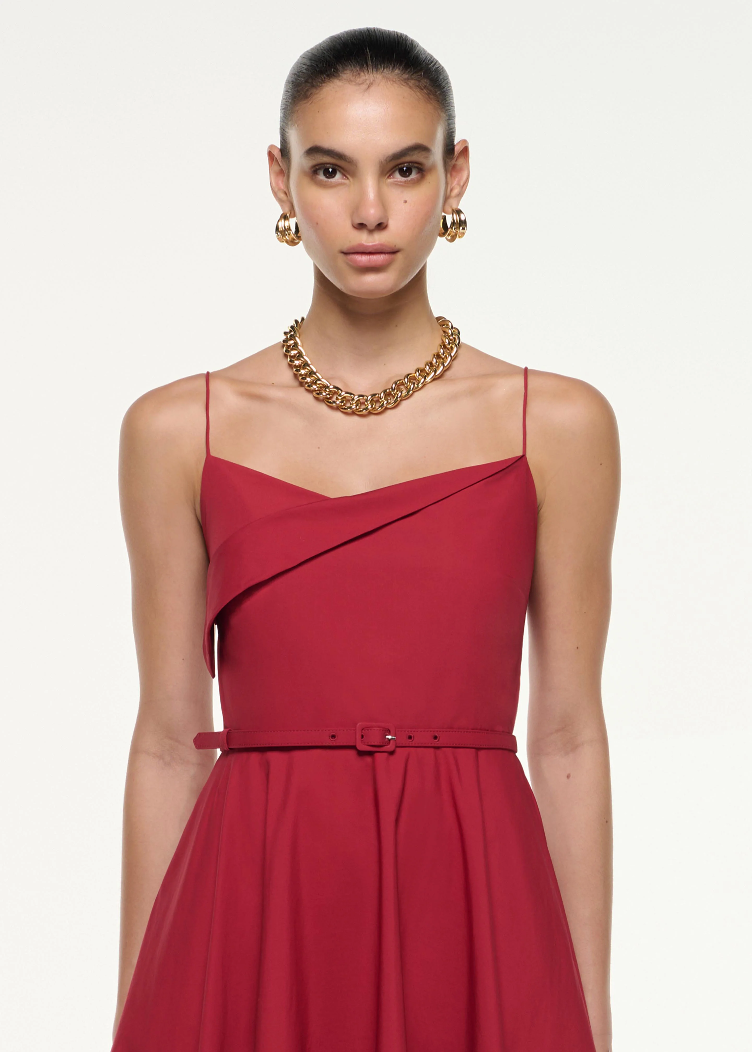 Cotton Poplin Strap Midi Dress - Image 4