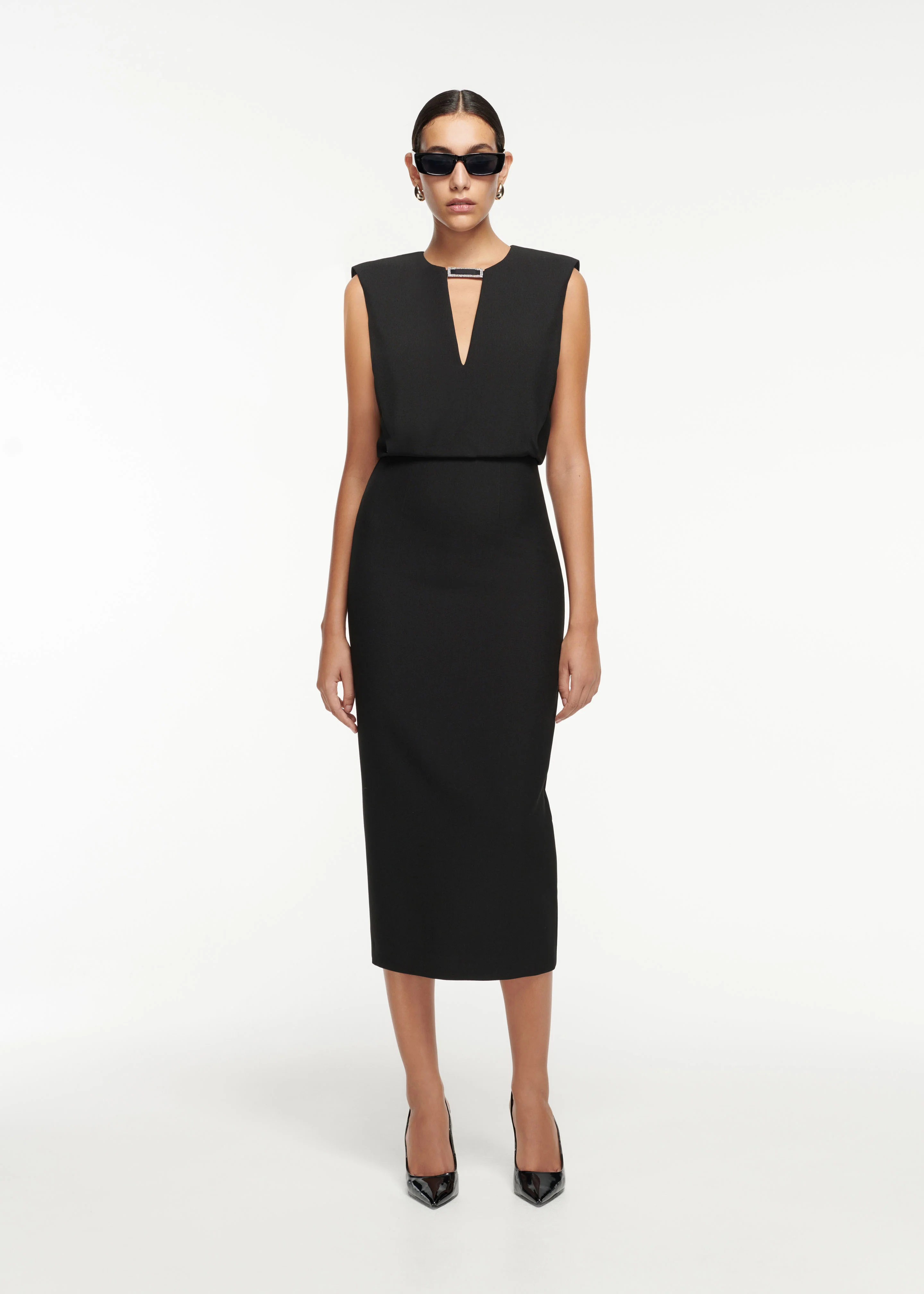 Crepe Midi Dress