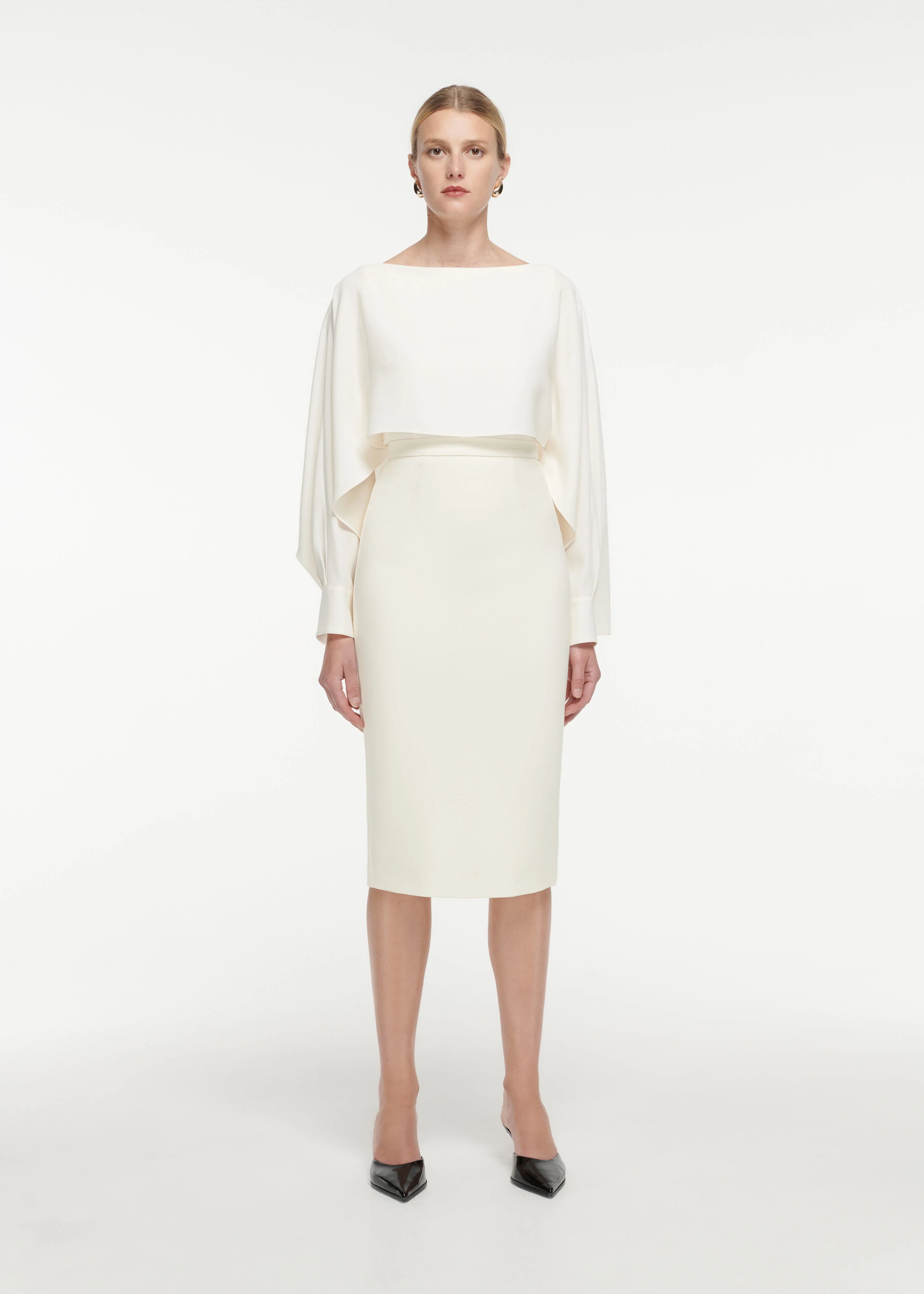 Crepe Midi Skirt