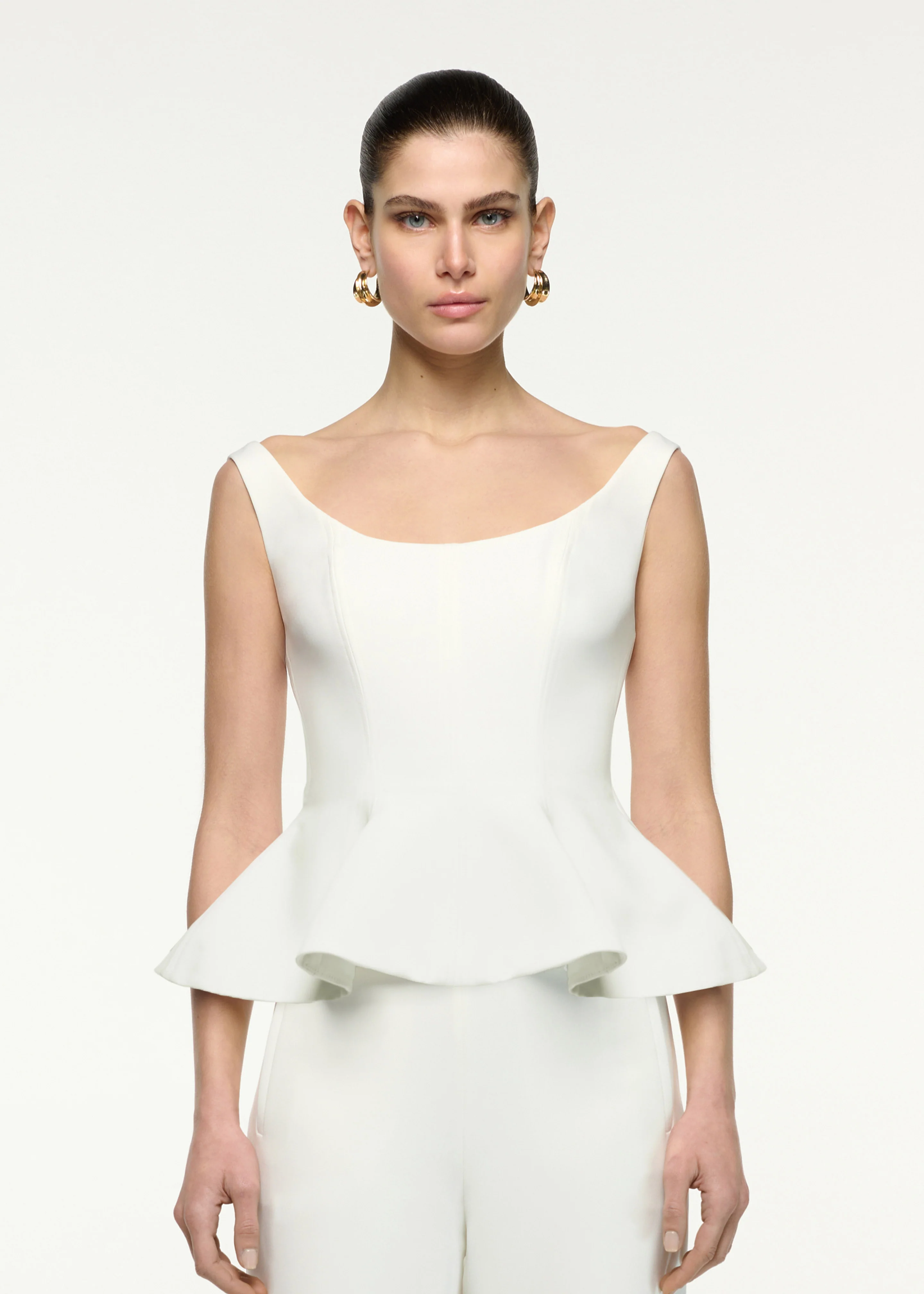 Crepe Peplum Top - Image 4