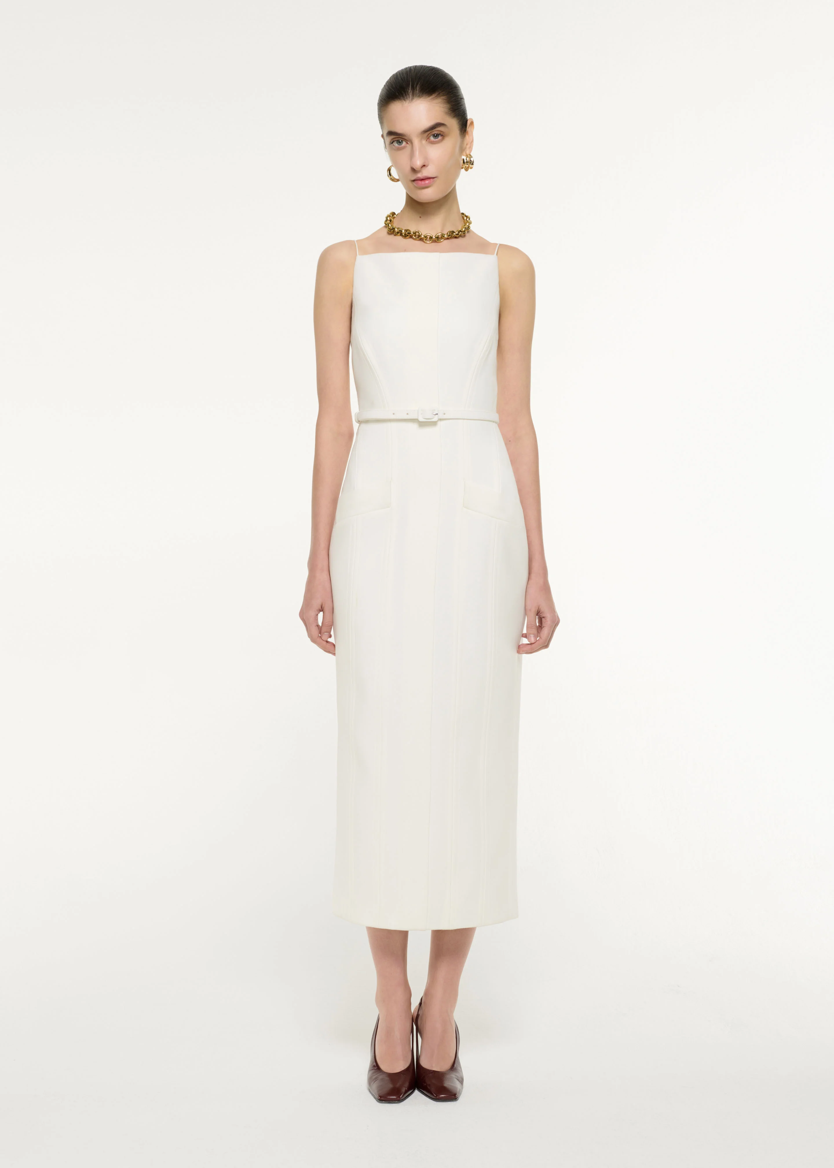 Crepe Tailored Midi Dress