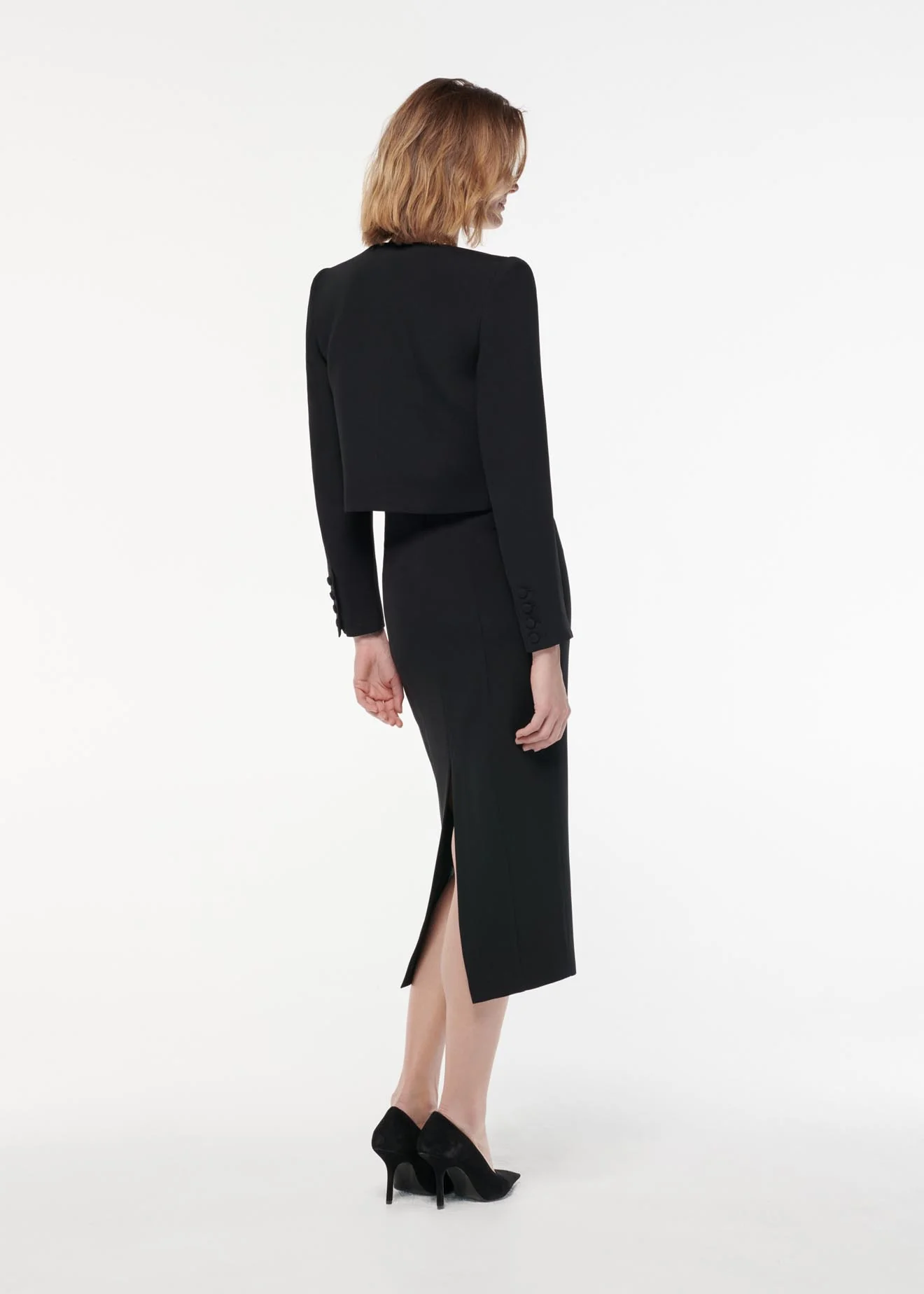 Cropped Wool Silk Jacket - Image 3