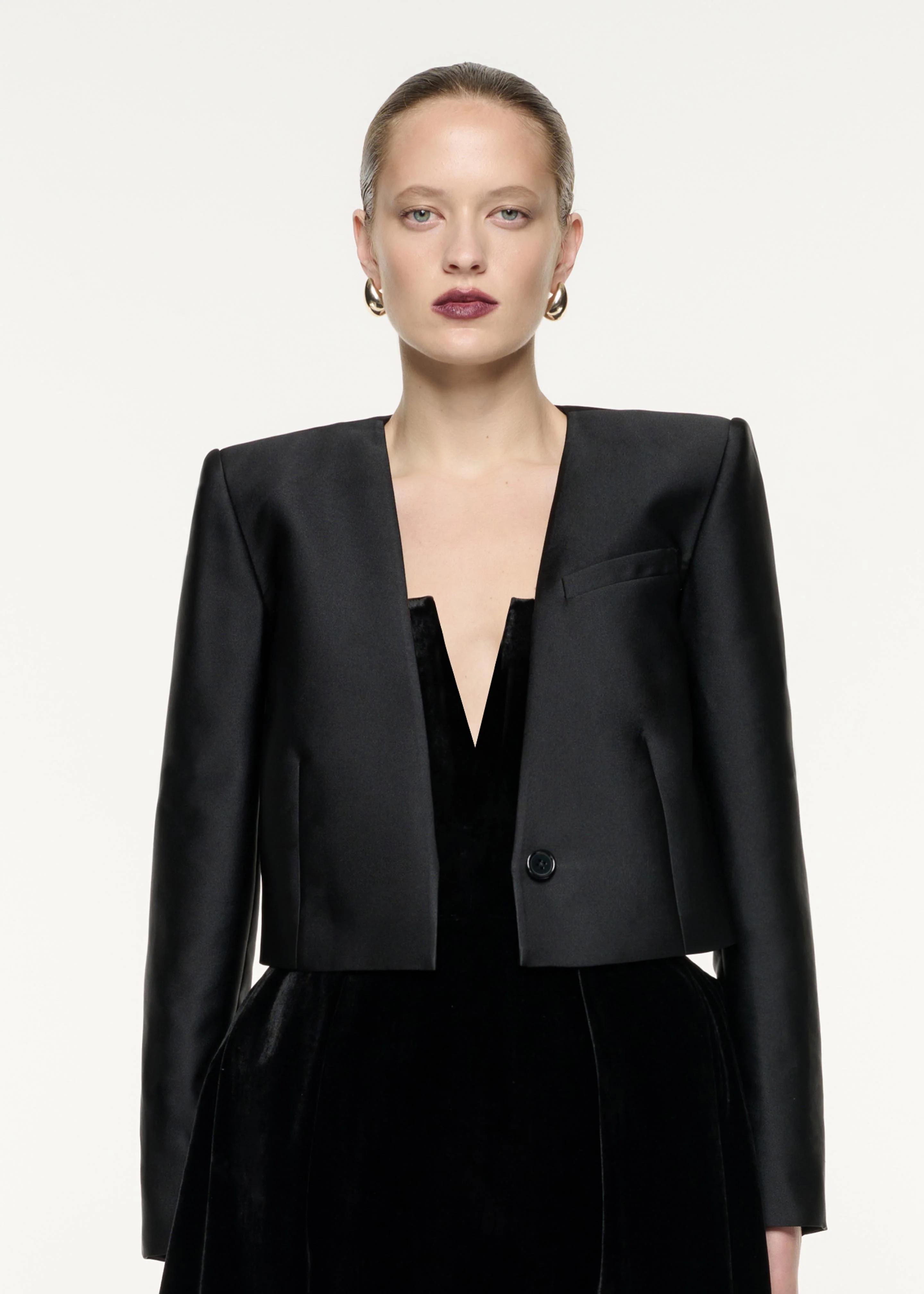 Cropped Taffeta Jacket - Image 4