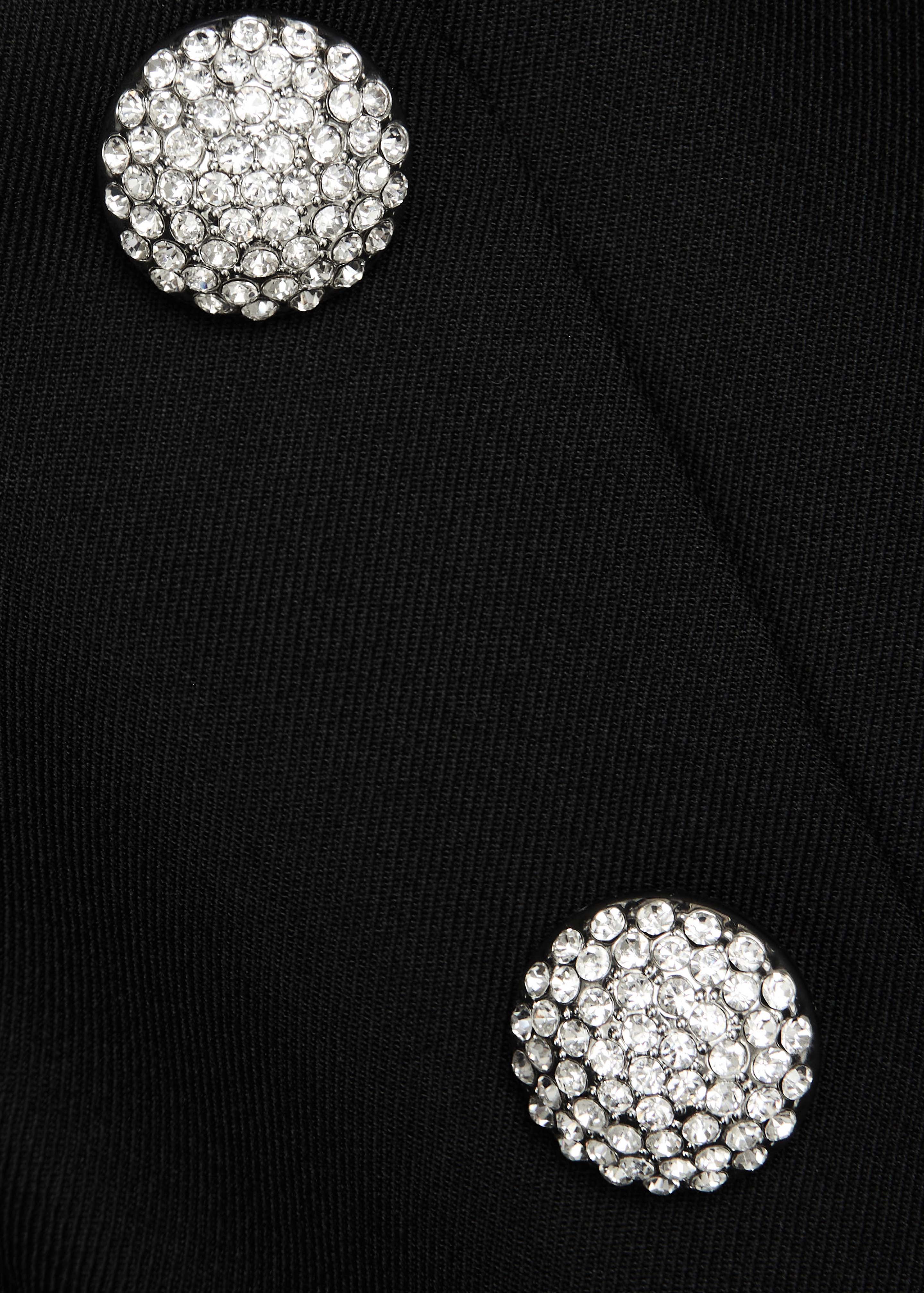 Crystal Button Peplum Wool Jumpsuit - Image 5