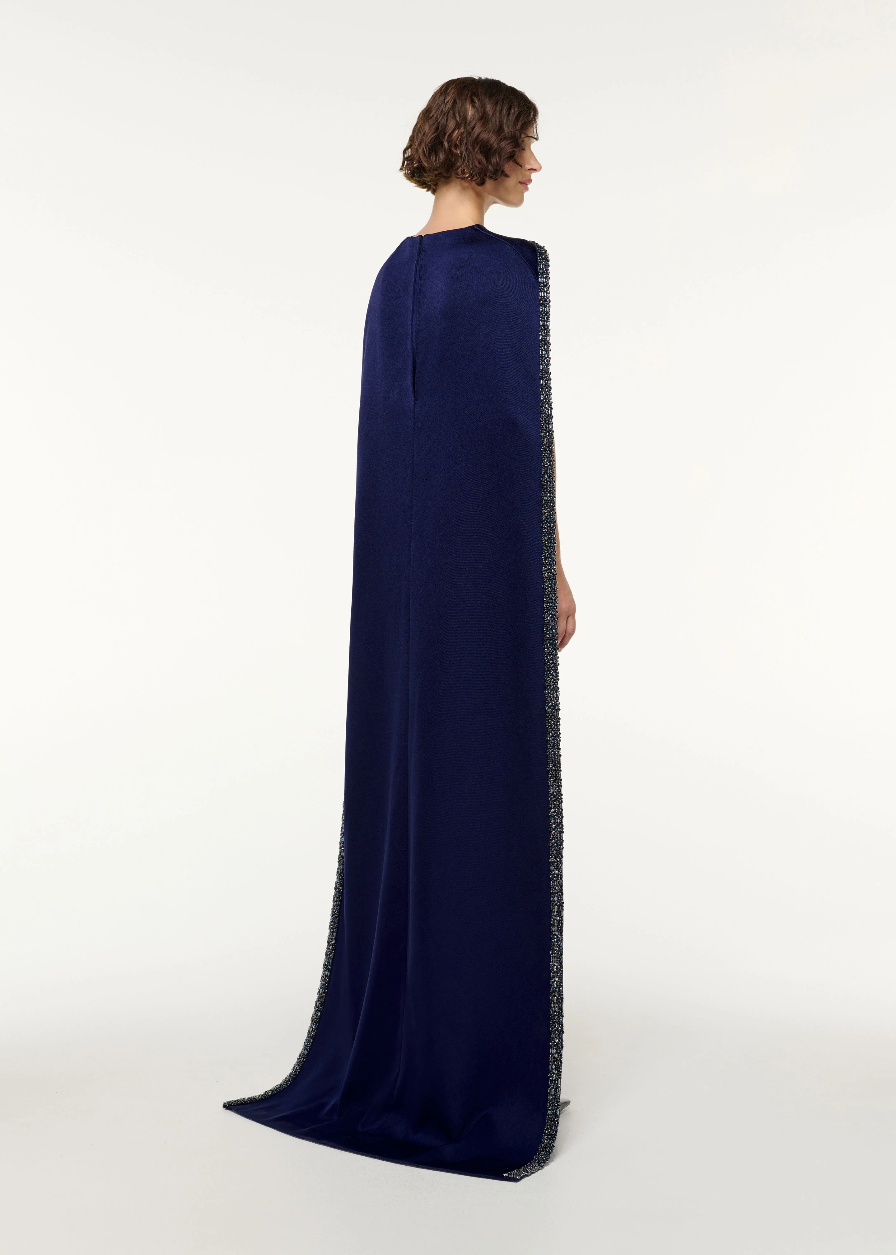 Crystal Trimmed Cape Gown - Image 3
