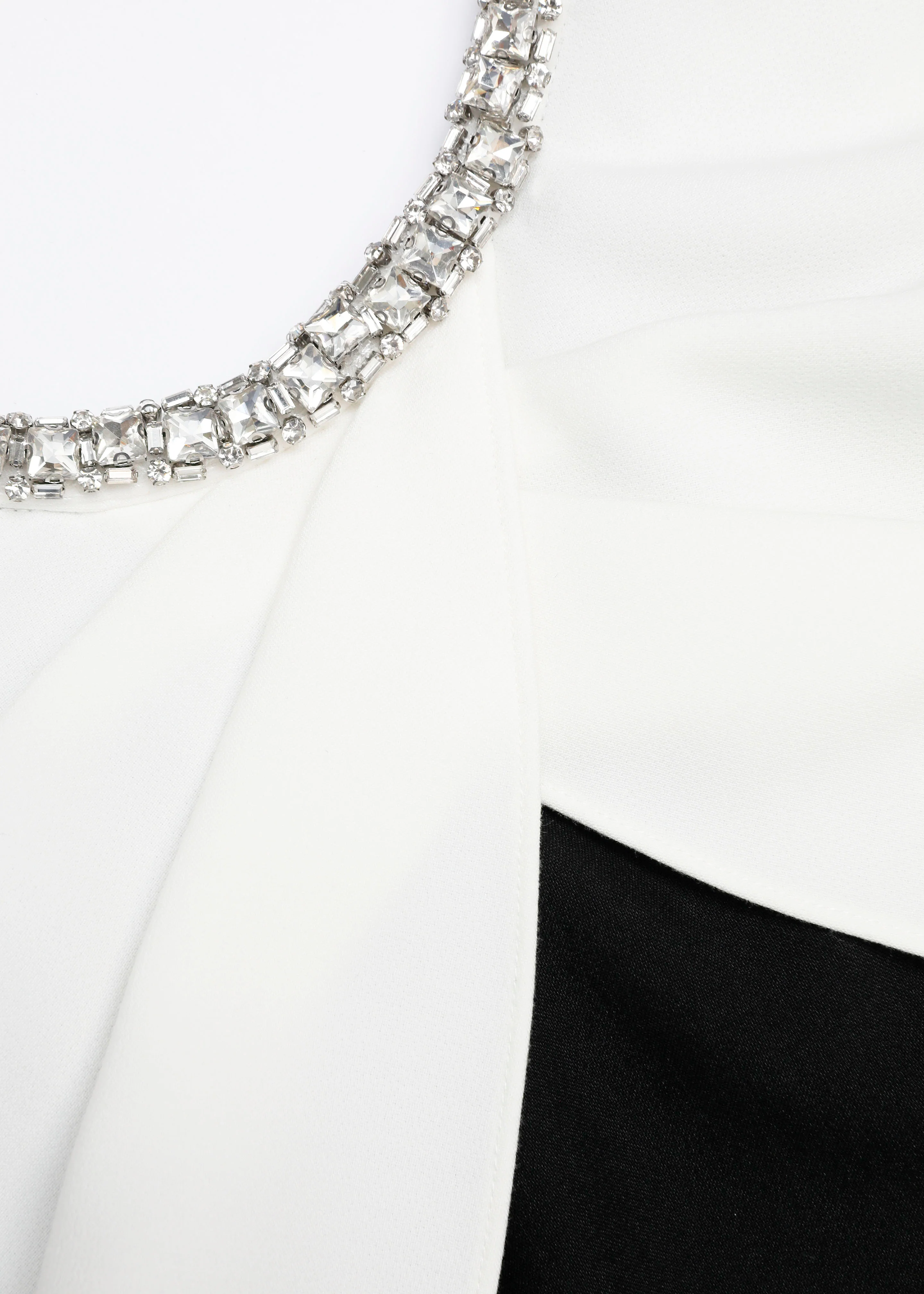 Crystal Trimmed Shawl Crepe Dress - Image 5